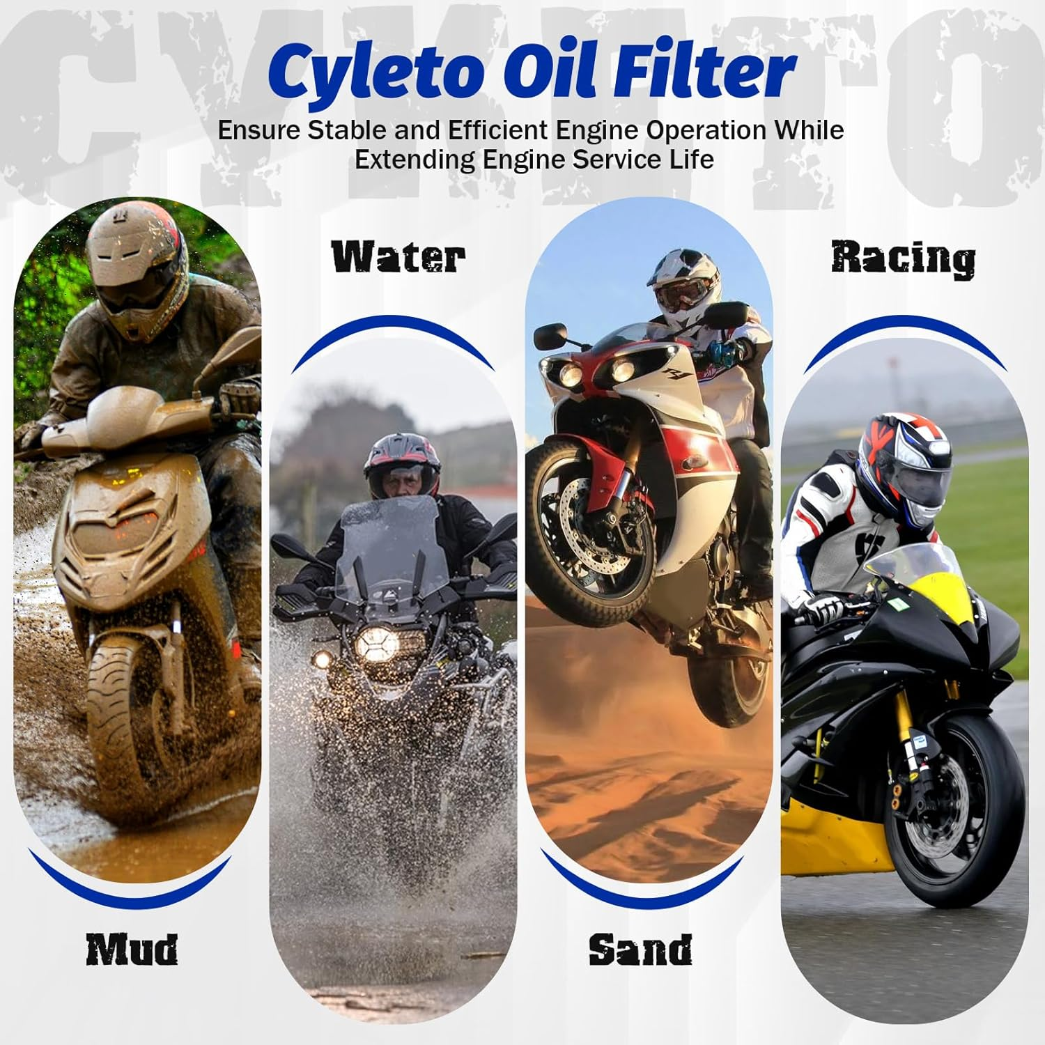 Cyleto 145 Oil Filter for YAMAHA XVS650 XVS 650 V-Star Custom 650 XV250 XV 250 Virago V-Star 249 XVS1100 YFM 700 Raptor YFM 600 Grizzly image number 5