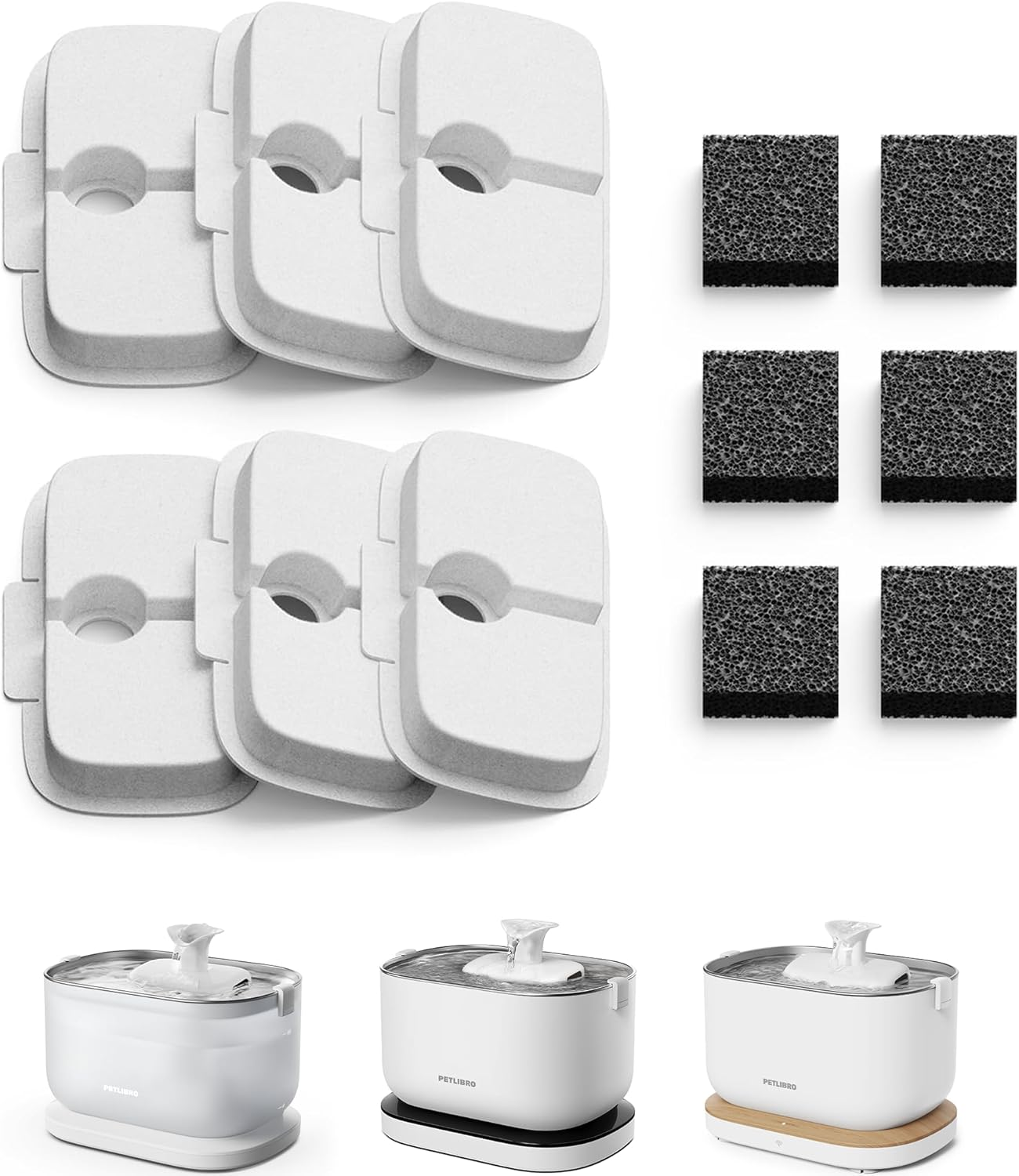 PETLIBRO 6 Packs Replacement Filters for Dockstream Cat Water Fountain PLWF105/PLWF115/PLWF005, 3 Months Set of Replacement Filters for Ultra Quiet Pet Water Fountain image number 4