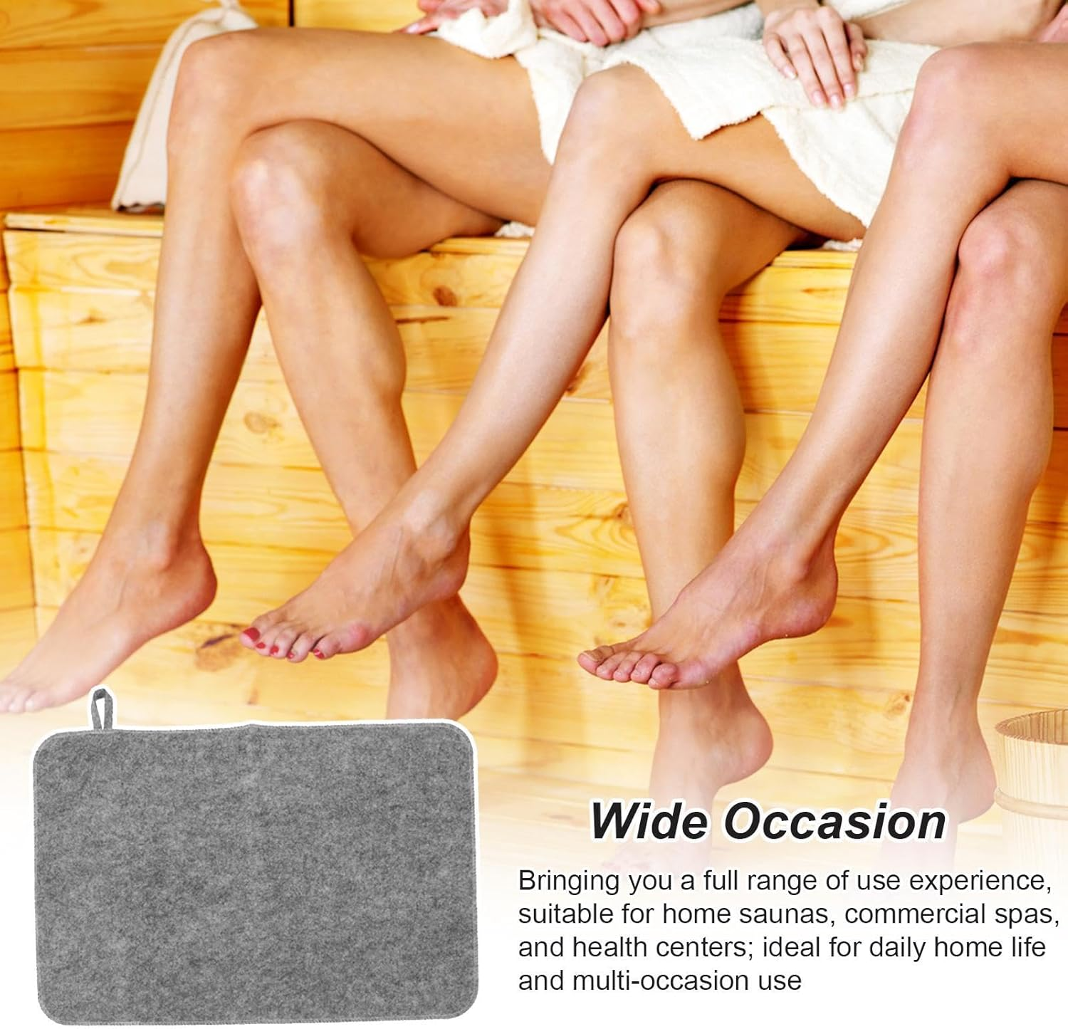 Lmyit Sauna Mat - 2X Soft Felt Steam Sauna Floor Mat,Sauna Accessories, Steam Room Heat Insulation Mat Water Absorbent Protector Pad for Home and Spa image number 4