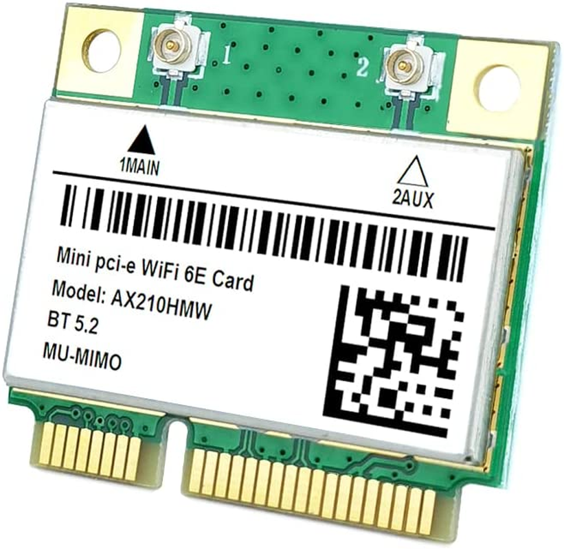 DIGISHUO Wifi 6E 3000Mbps Bluetooth 5.2 AX210HMW for in Tel AX210 Wireless Mini PCI-E Card 5400Mbps (2.4Ghz 574Mbps, 5Ghz 2400Mbps, 6Ghz 2400Mbps) Network Card with Wifi Audio Adapter image number 1