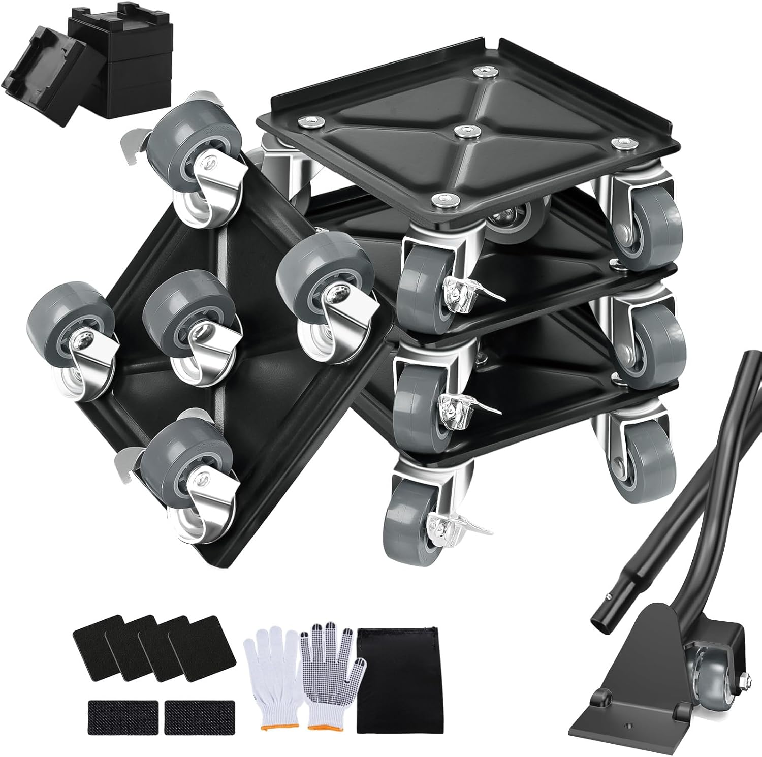 Heavy Duty Furniture Movers with 5 Wheels & Lifter Set, 1400Kg Load Capacity Furniture Mover with 360&deg; Rotation Wheels, Lock Dollies Furniture Lifter Set for Heavy Furniture Refrigerator Sofa Cabinet image number 5