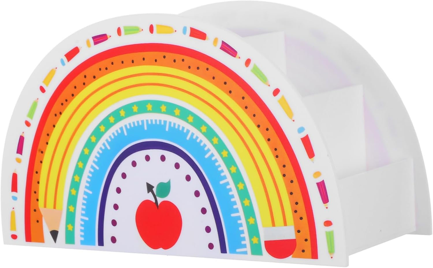 Rainbow Pen Holder Storage Box for Office Teacher Desk Decor Aesthetic Pencil Organizer for Craft Classroom image number 6