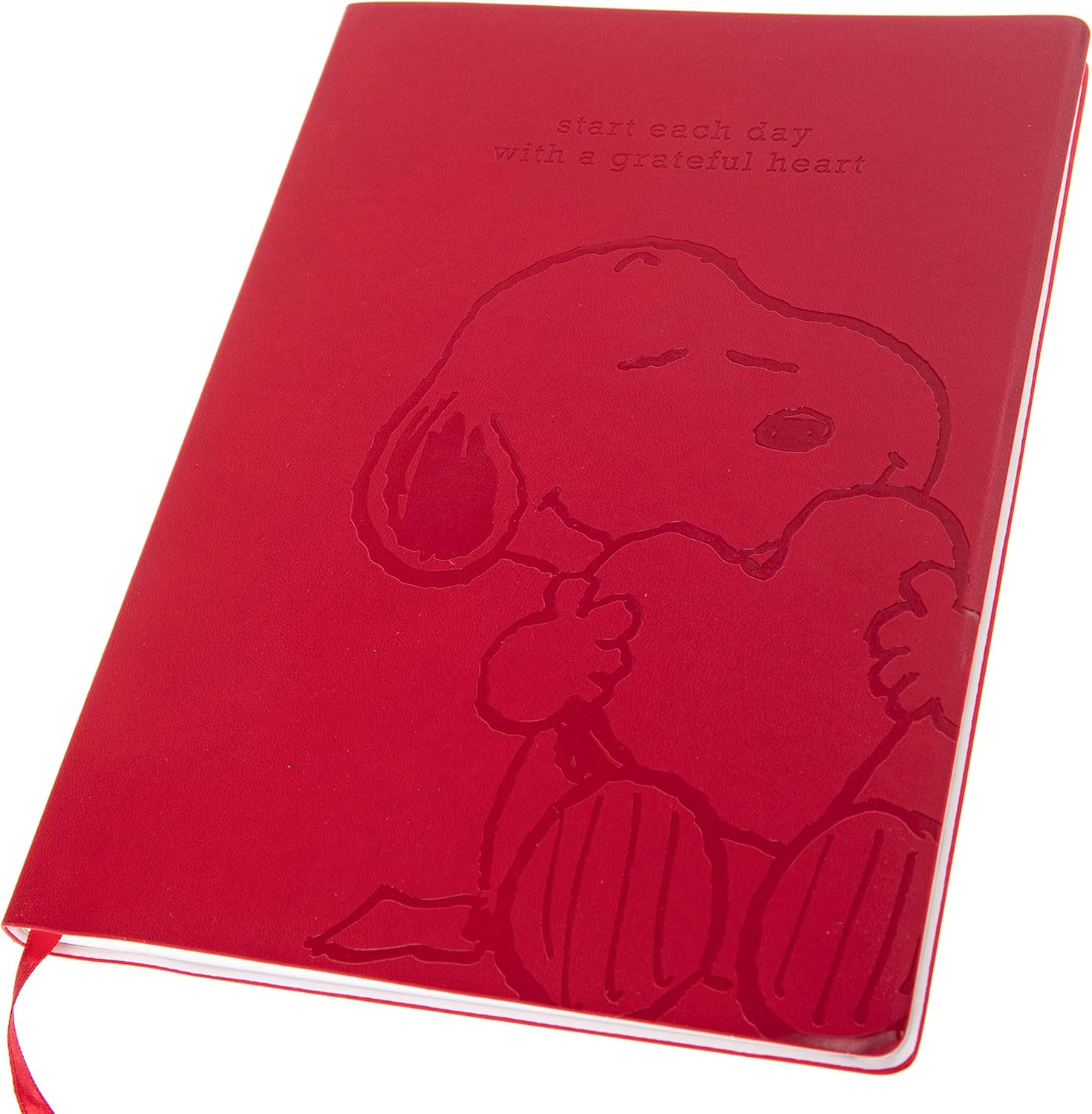 Graphique Large Vegan Leather Journal, Snoopy Heart &ndash; 7&rdquo; X 9.5", 192 Lined Pages, Snoopy and the Quote &ldquo;Start Each Day with a Grateful Heart&rdquo; on the Cover &ndash; Perfect for Taking Notes, Lists and More image number 2