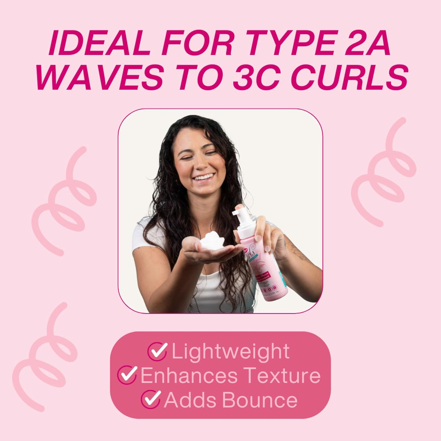 Dippity Do Girls with Curls Curl Enhancing Mousse - Lightweight 3-In-1 Defining Mousse for Curly and Wavy Hair - Hibiscus and Olive Oil for Frizz Free and Bouncy Curls - 200 Ml/6.7 Fl Oz - 2 Pack image number 5