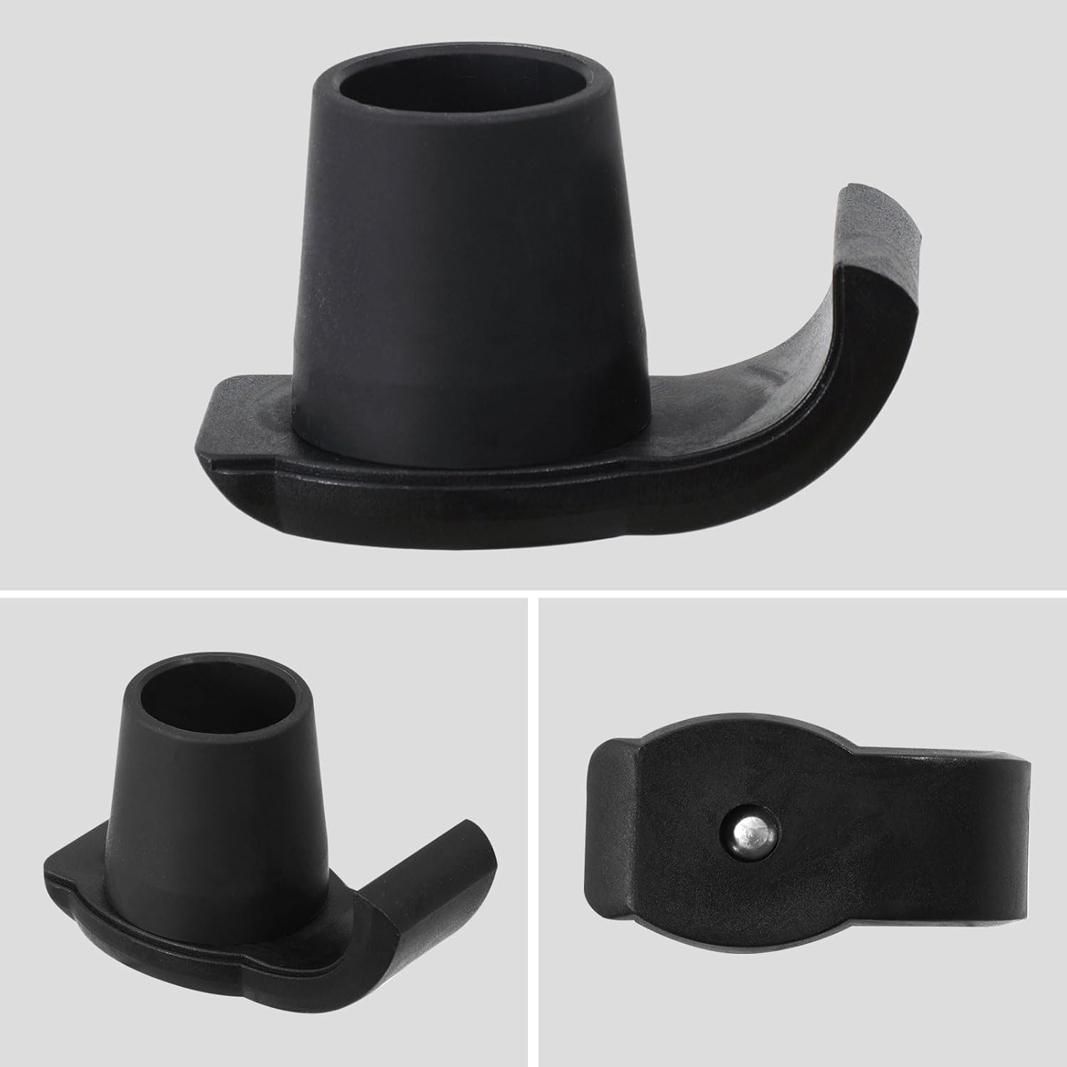 Walker Ski Glides,Walker Accessories for Seniors Folding Walkers, Universal Fit All 1-1/8" Tube Shaft Walker, 2Pack (Black) - Gray image number 5