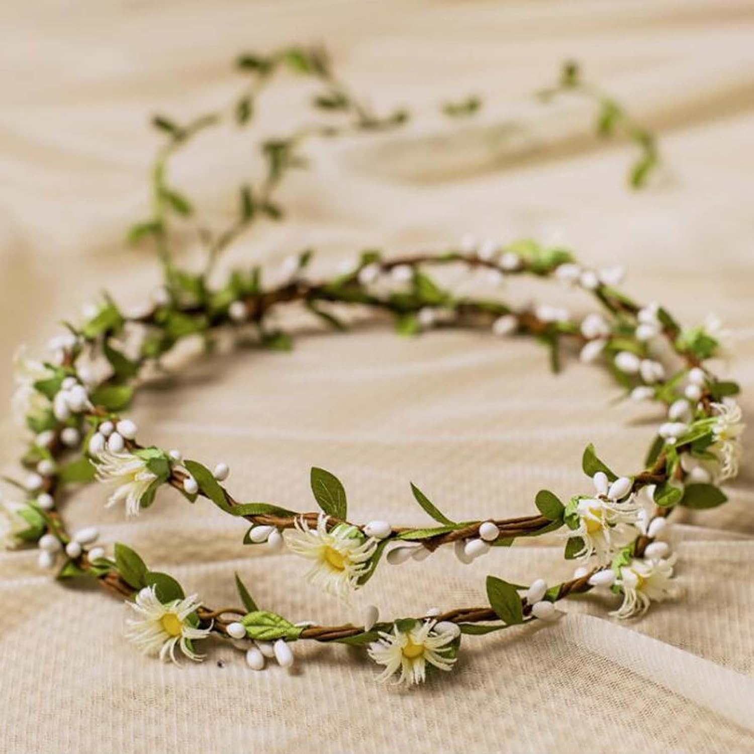 Hairbands Floral Garland for Women Wedding, Bridal Hair Accessories with Flower Wreath, Perfect Headpiece for Bridesmaids and Weddings, Flowers Wreath Flower Crown Headband