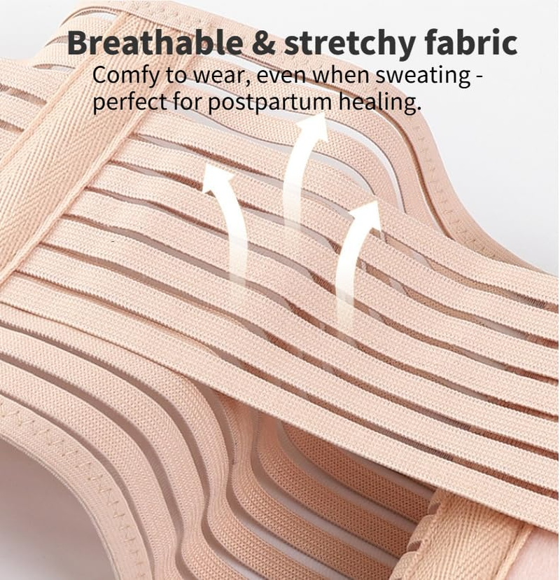 Postpartum Recovery Belly Belt - Breathable Waist Shaper for Tummy Control & Pelvic Support (Black,Xxl) image number 4