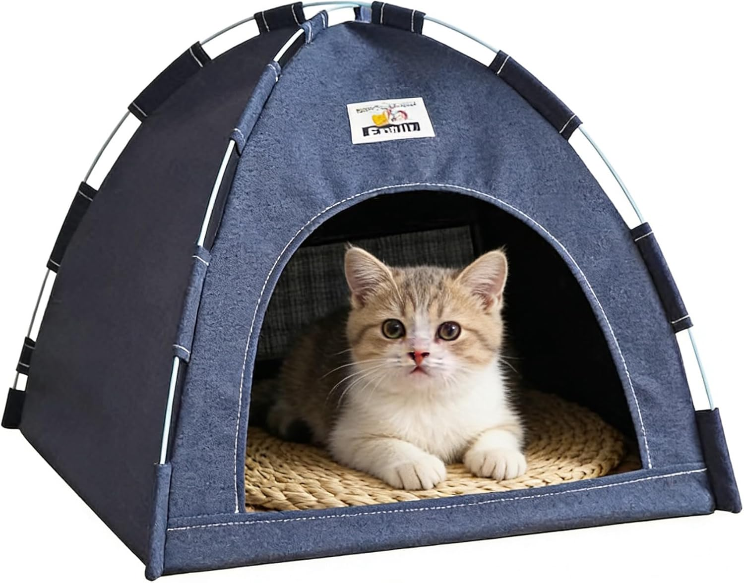 Dog/Cat Tent Bed, Four Seasons Universal Breathable, Washable Dog House for Indoor and Outdoor Use,Removable, Foldable, Portable (GY, M) image number 4
