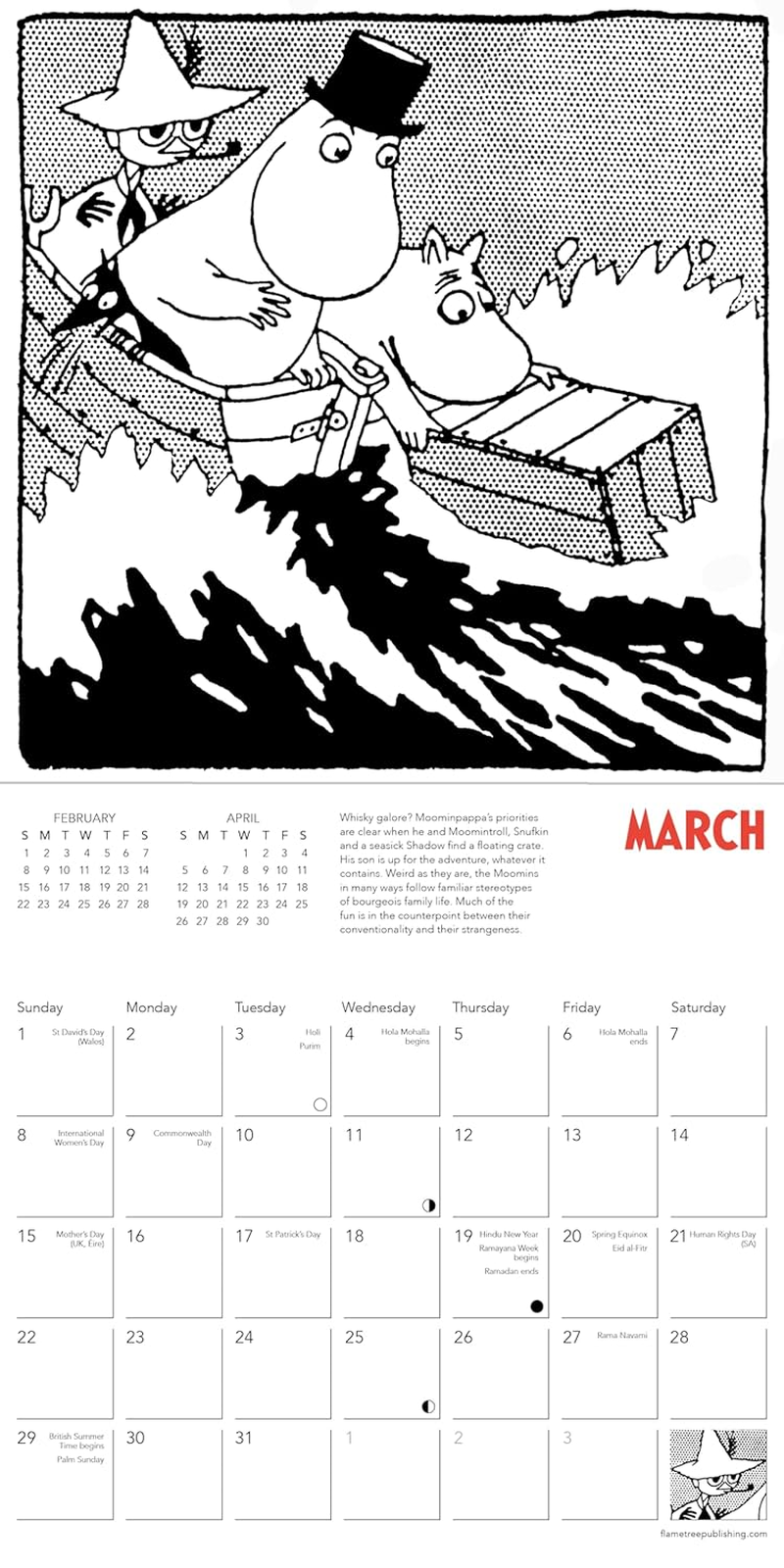 Moomin Mini Wall Calendar 2026 (Art Calendar) image number 2