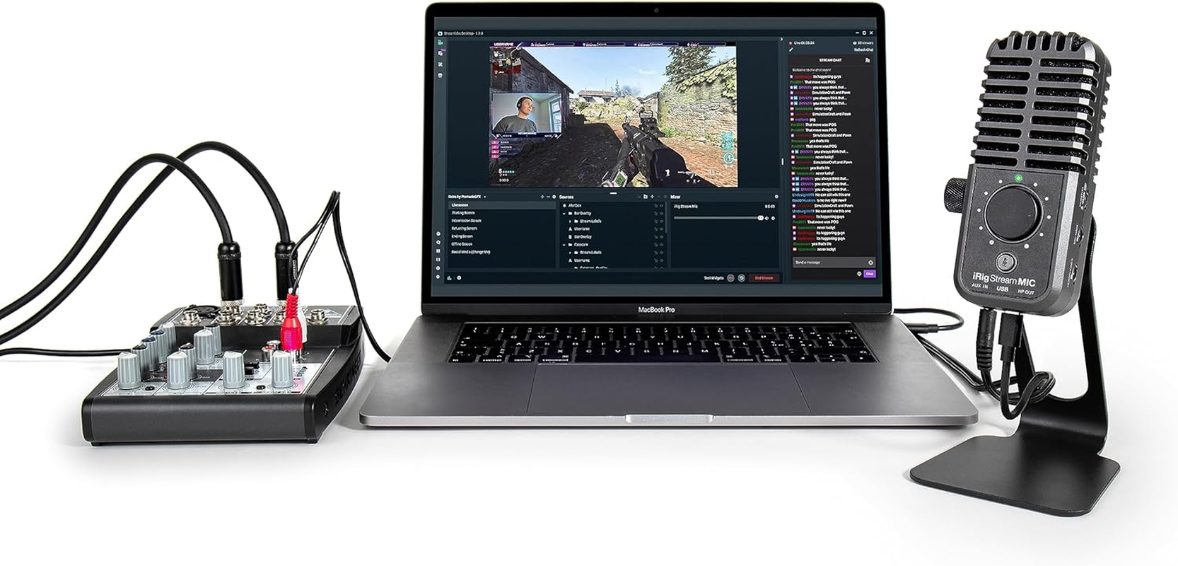 IK Multimedia Irig Stream Mic USB Condenser Microphone with Integrated Audio Interface -Podcast Microphone, Gaming Microphone for Pc, Streaming Microphone plus Audio Mixer USB Audio Interface image number 4