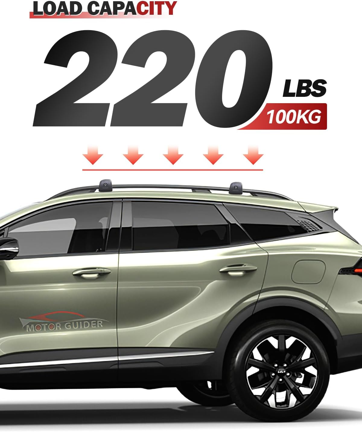 Car Roof Rack Cross Bars Compatible with KIA Sportage X-Line Awd/Sportage X-Pro/Sportage X-Pro Prestige 2023-2024 with Lock for Rooftop Cargo Carrier Luggage Kayak Canoe Bike Snowboard image number 1