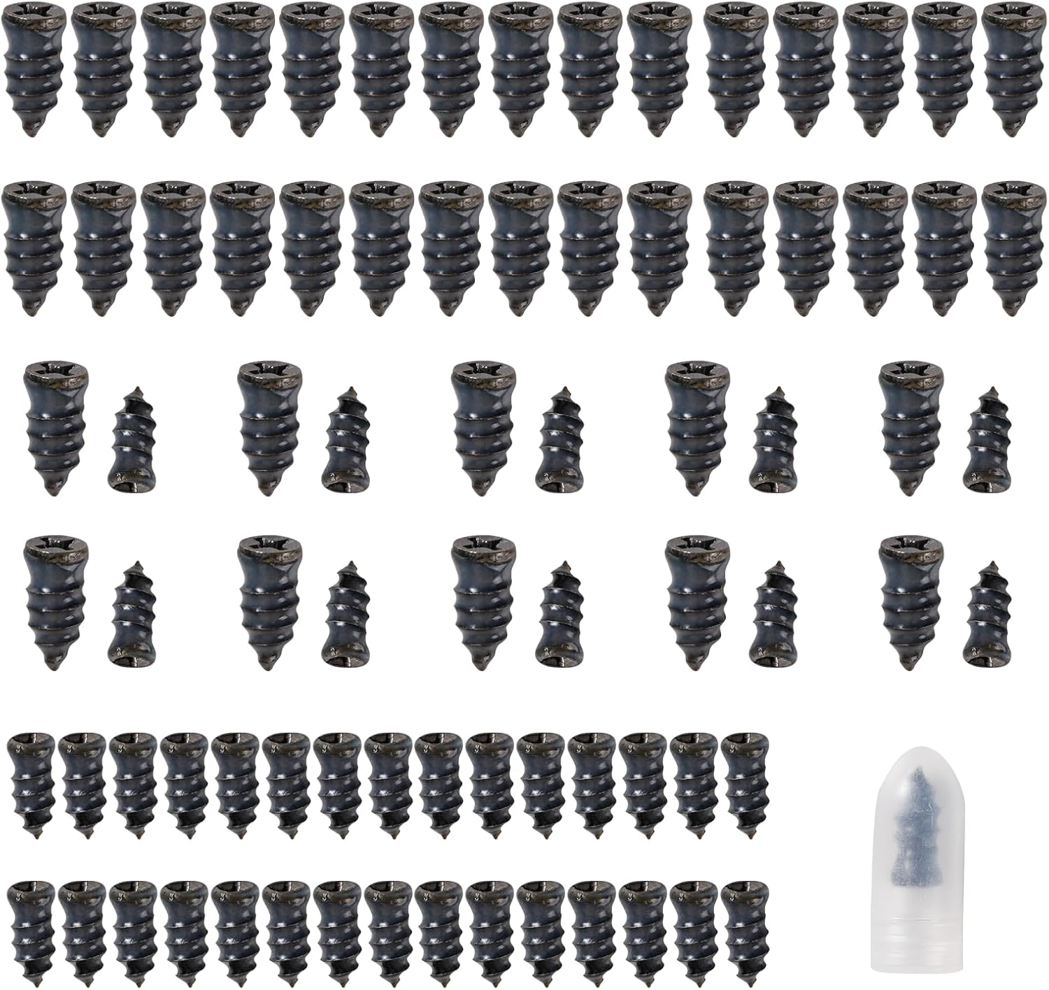 80 Pcs Tire Repair Rubber Nail, Vacuum Tire Repair Kits Spiral Rubber Nails Fast Tool Self-Service Tire Repair Nail for Car Motorcycle Truck (Black) image number 1