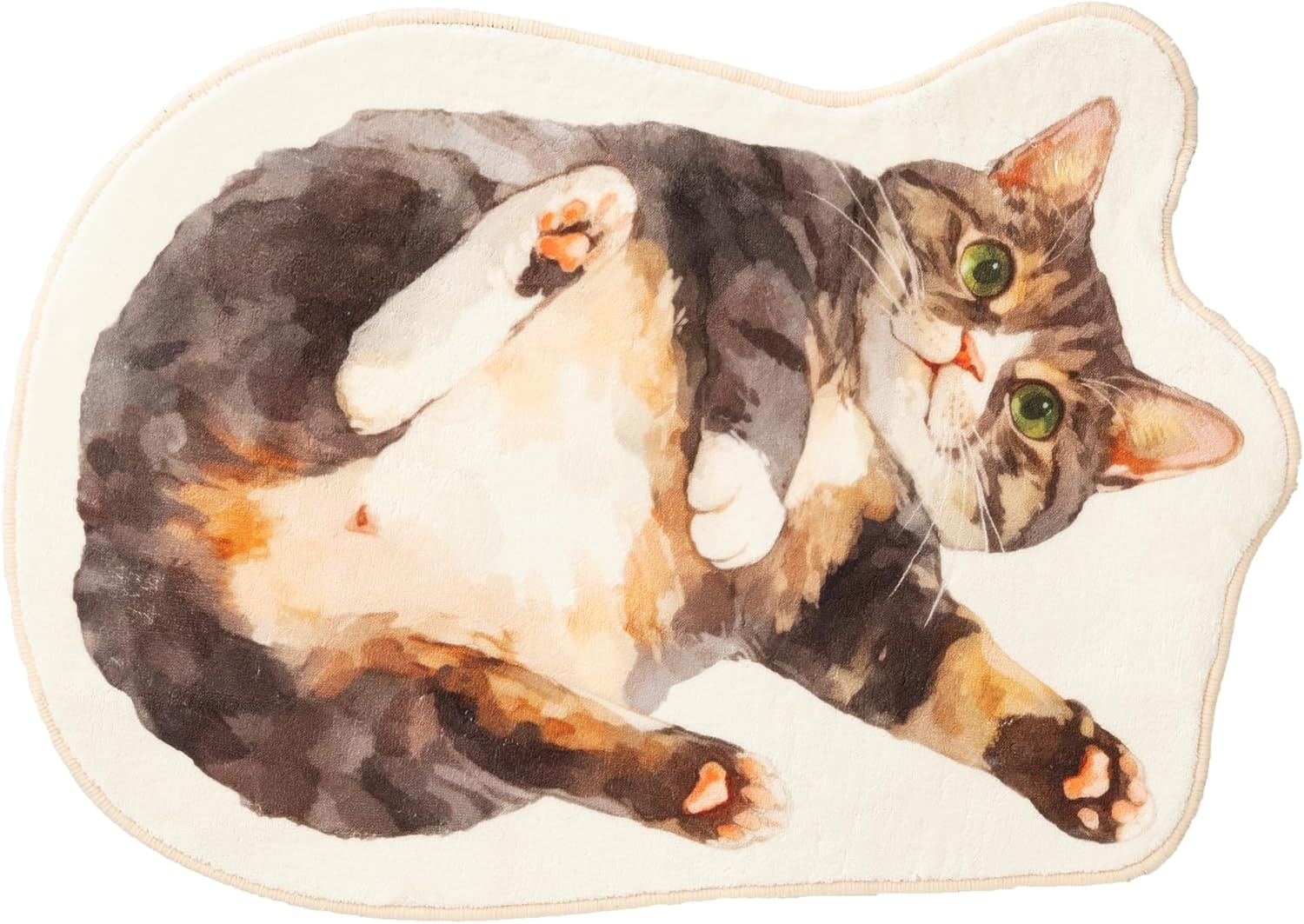 Jubilee Fluffy Plush Mat Sleeping Cat Design Non-Slip 100% Polyester Machine Washable