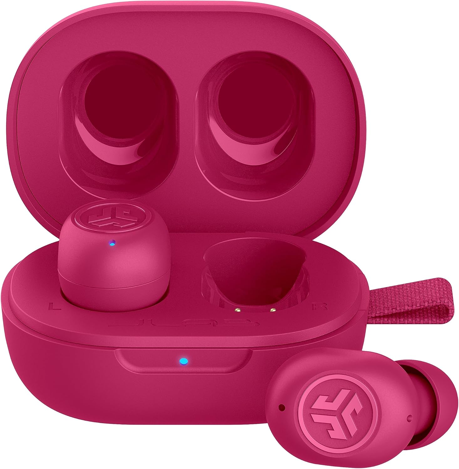 Jlab Jbuds Mini True Wireless Bluetooth Earbuds + Charging Case, Hot Pink, IP55 Sweat and Dust Proof, Bluetooth Multipoint, Be Aware Audio, 3 EQ Sound Settings, Crystal Clear Calls