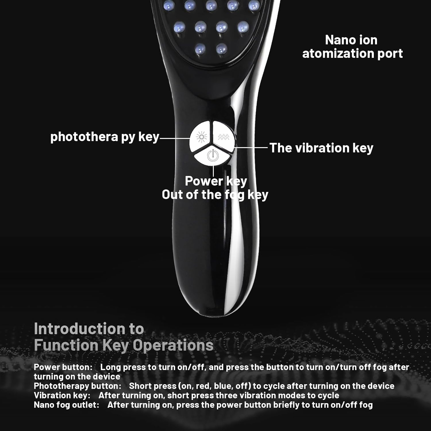 Phototherapy Massage Comb Multi Functional Three in One Phototherapy Hair Brush,Used for Head Care to Prevent Hair Loss image number 1
