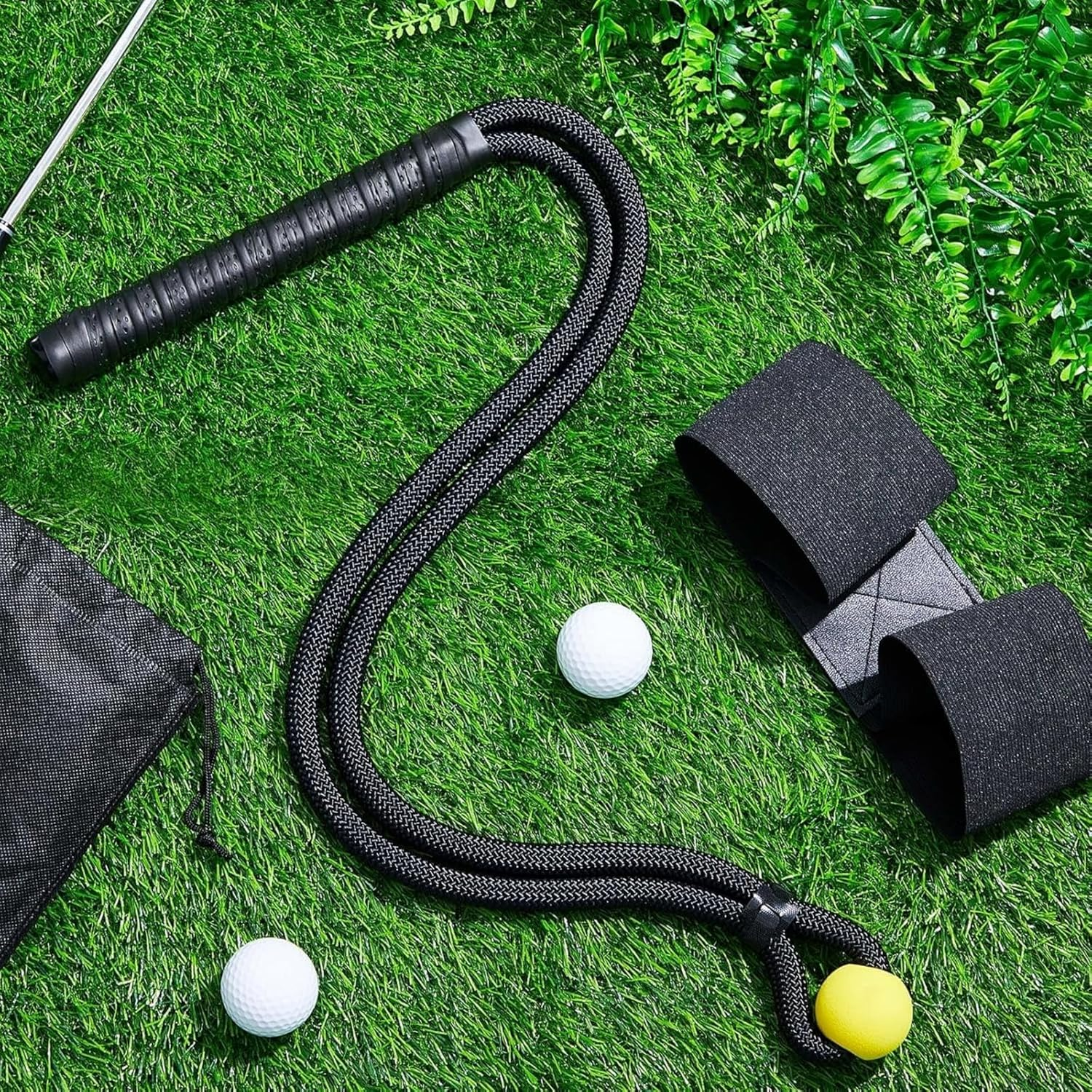 Golf Swing Rope Trainer - Golf Swing Training Aid for Beginner Indoor Outdoor Golf Practice, Warm-Up Exercise Posture Corrector, Improved Speed & Power Practice Equipment with Storage Bag image number 5