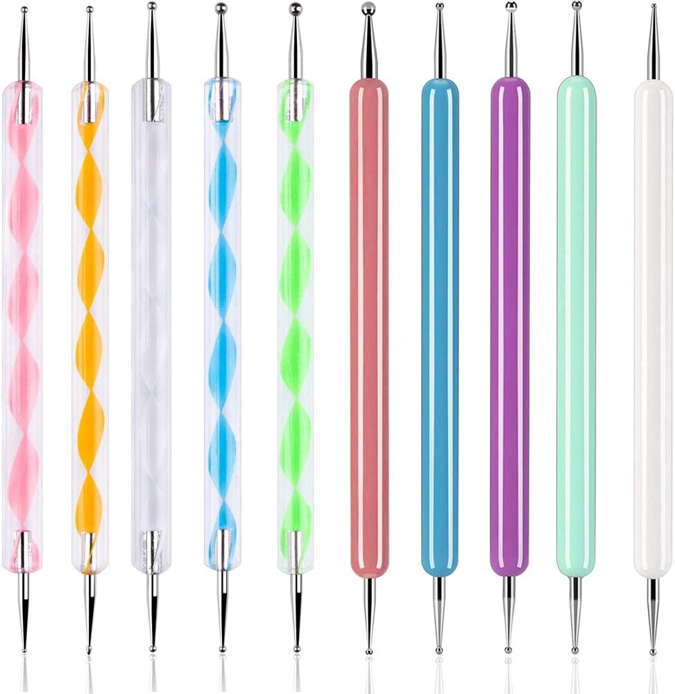 Abenkle 10Pcs Art Dotting Tools for Nail Art, Ball Tip Clay Tools Sculpting Pattern Tracing Stylus, Ball Embossing Stylu for Drawing,Painting Rocks Mandalas,Art Dot Tools image number 6