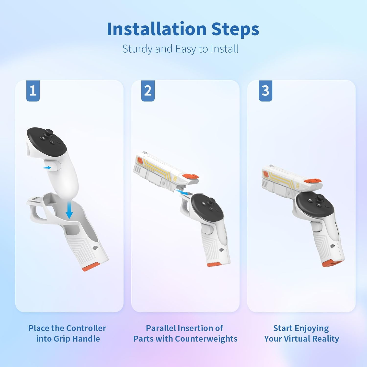 AMVR VR G-Un Stock Attachment Compatible with Quest 3S/Quest 3 Accessories, Weighted P-Istoi Grip Enhance FPS Game Experience Holding Feel, VR Accessories for anti Slip Handle Shell Cover Protector image number 6