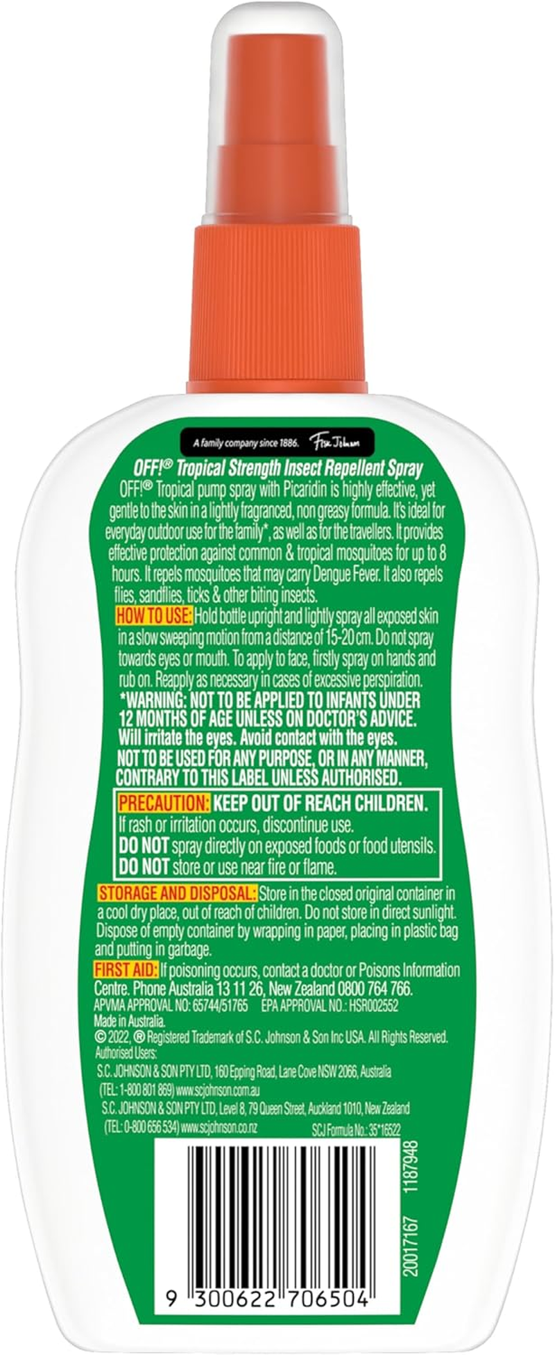 OFF! Tropical Strength Insect Repellent Spray, Non Greasy, up to 8 Hours of Protection, Dermatologically Tested, 175Ml Bottle image number 4