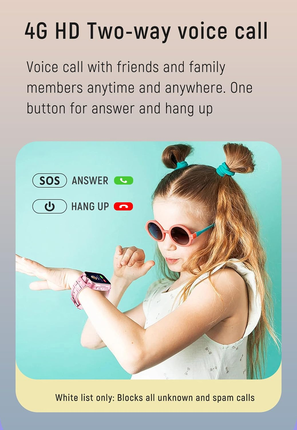 Kids 4G GPS Whatsapp Smart Watch Phone with Real-Time Tracker Waterproof Smartwatch Video Call Camera SOS Geo-Fence Touch Screen Pedometer Anti-Lost Tiktok for 3-15 Boys Girls Global Phone Watch - Black image number 4