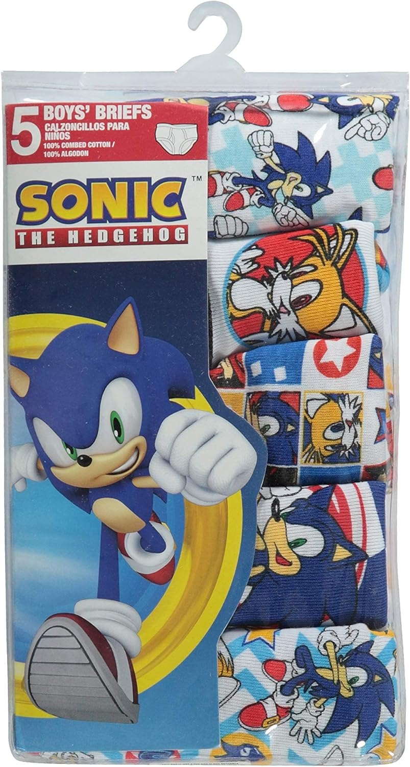Sonic the Hedgehog Boys' Big 100% Cotton Briefs in Different Prints and Pack, Available in Sizes 4, 6 and 8 image number 3