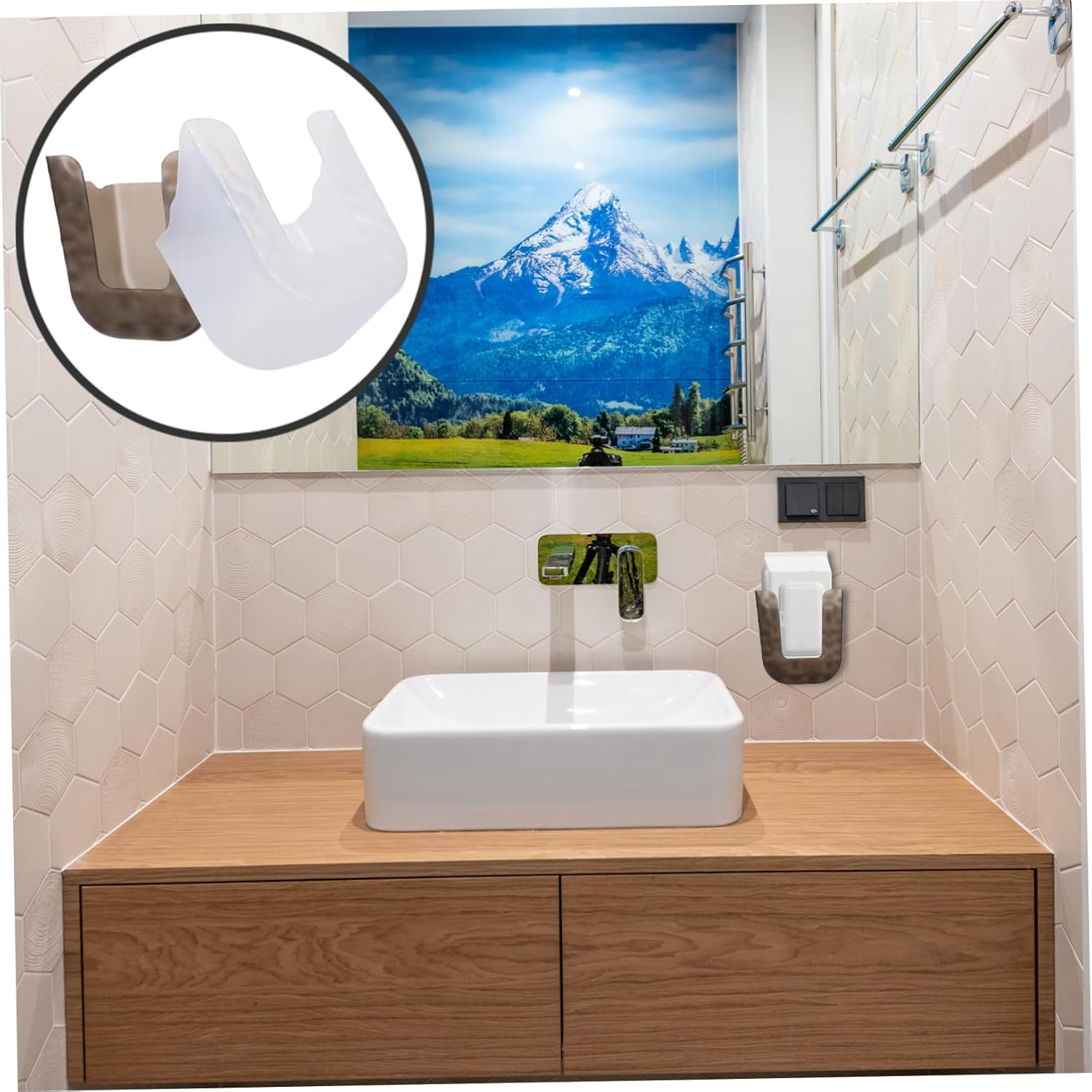 2Pcs Wall Mounted Tissue Box Wipe Storage Case Bathroom Toilet Tissue Holder Wall Hanging image number 5