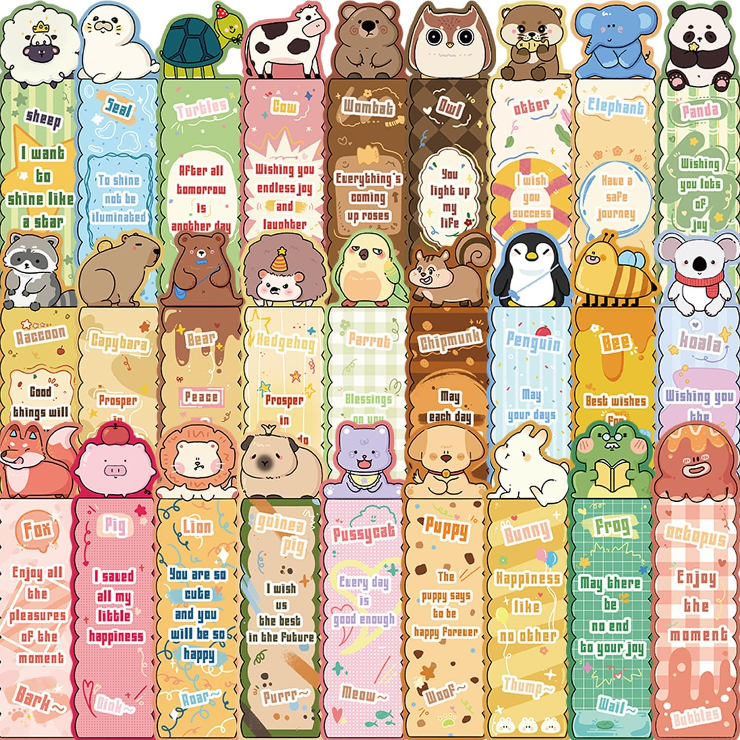 Levigo 30 Pcs Bookmarks, Paper Bookmarks, Book Marks for Reading Women, Unique Creative Bookmark, Cartoon Simple Artistic Book Markers for Reading (Animal) image number 5