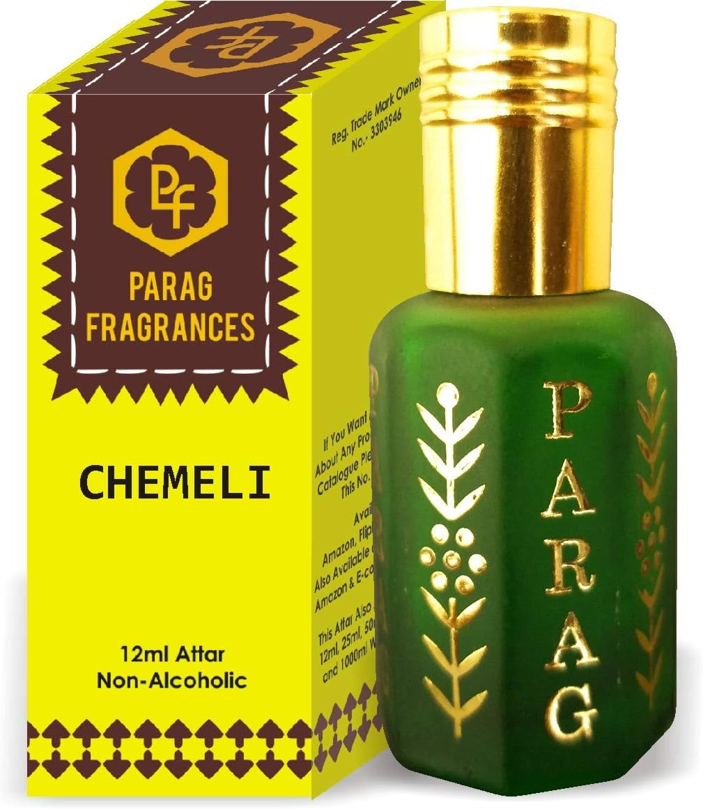 Parag Fragrances Chemeli Attar 1 Tola / 12Ml (Crystal Series) (Limited Time Launching Offer Pack) Natural Distiled Attar/Alcohol Free Attar/Long Lasting Attar