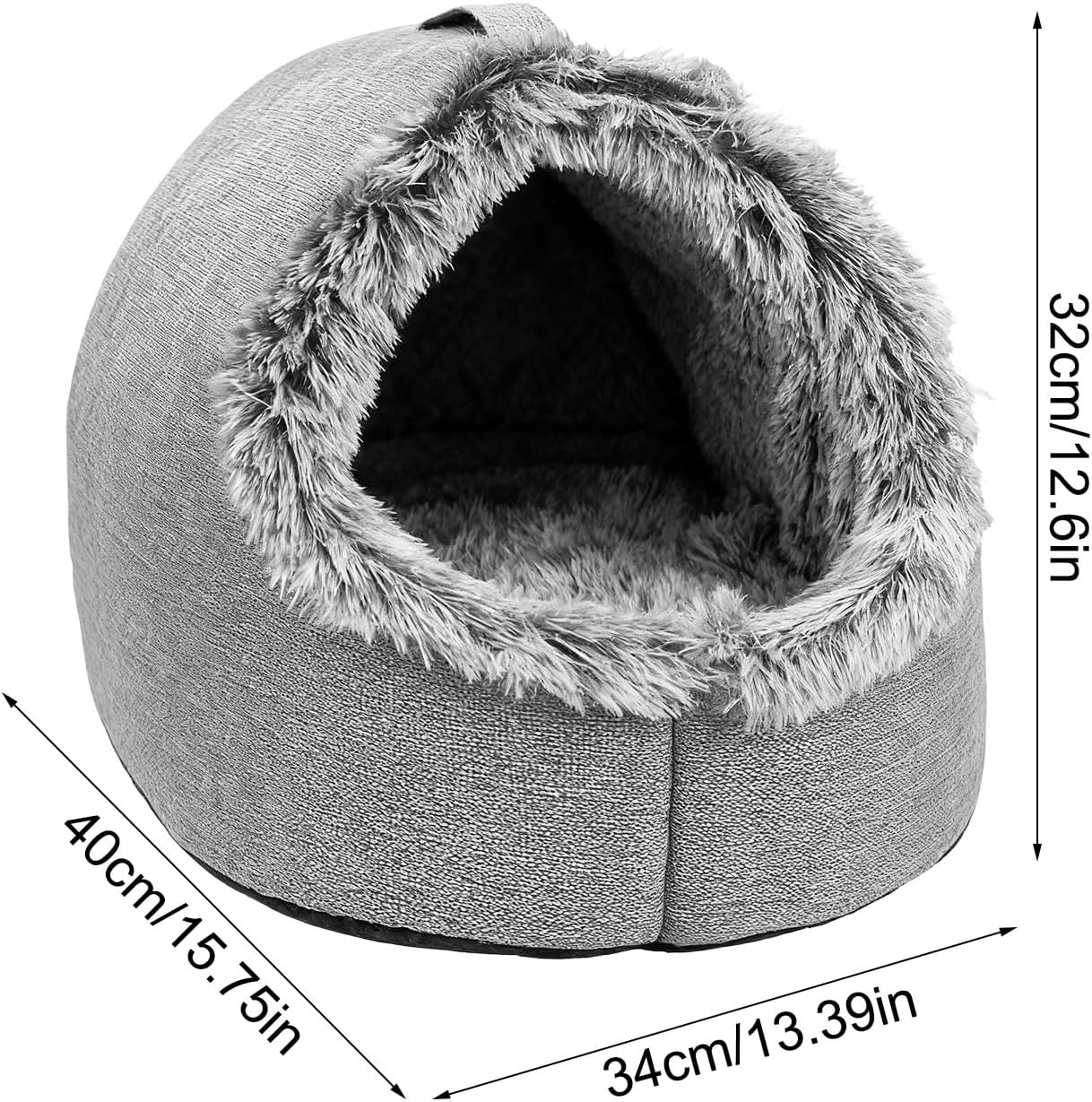 Cat Cave Bed, 40&times;34&times;32 Cm Soft Cat Bed House with Removable Washable Cushion, Foldable Portable Pet Beds, Enclosed Cats Beds for for Indoor Cats, Comfortable Pet Sleeping Cave for Kittens, Dogs image number 4