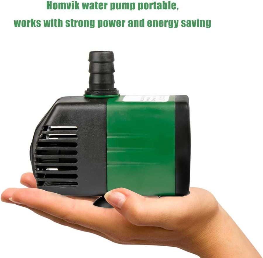 Submersible Water Pump 1500L/H 25W Water Pump for Fountain Aquarium Pond Garden and Ultra-Quiet Water Pump Hydroponics System with 2 Nozzles AC220-240V 2M Lift Height (1500L/H) image number 2
