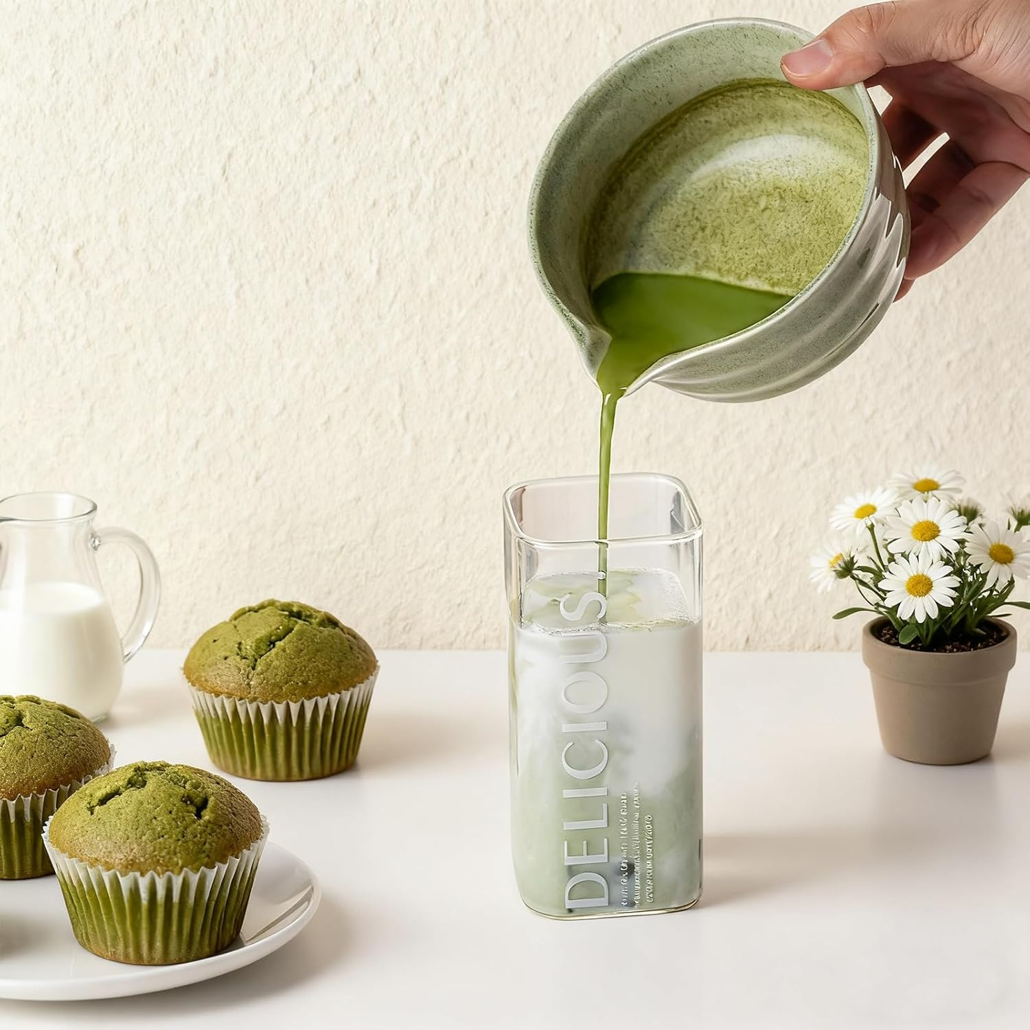 Matcha Whisk Set - 8PCS Kit for Matcha Lover, with Handcrafted Bamboo Whisk Matcha Scoop Matcha Stand Matcha Bowl, Sifter, Tea Cloth (Chakin), Scoop Stand,Wood Spoon