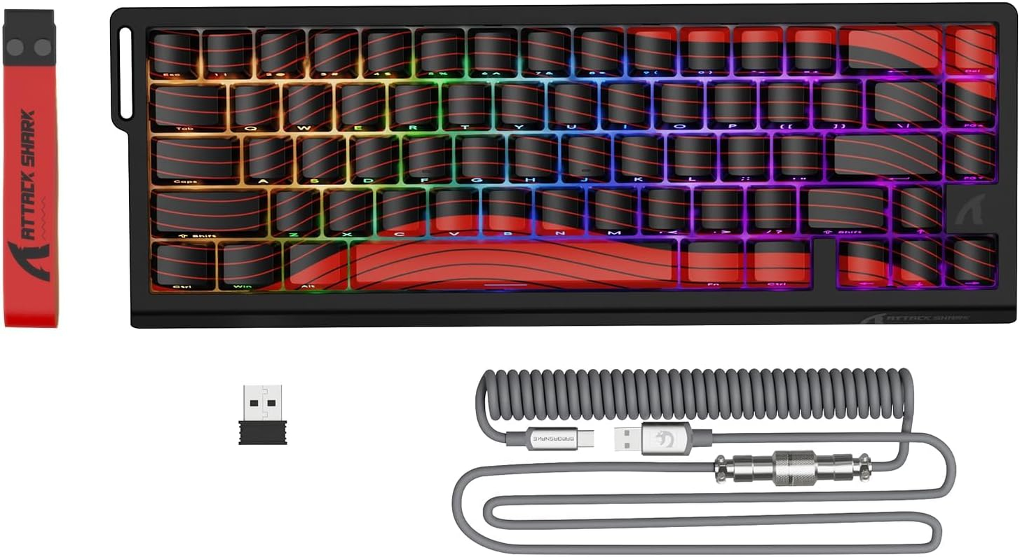 MAMBASNAKE X68 PRO HE Magnetic Gaming Keyboard, 60% Wireless Mechanical Keyboard with Tri-Mode Connection, Rapid Trigger Hall Effect Switches, 8Khz Polling, Low Latency for FPS MOBA Rts-Moonlit Night