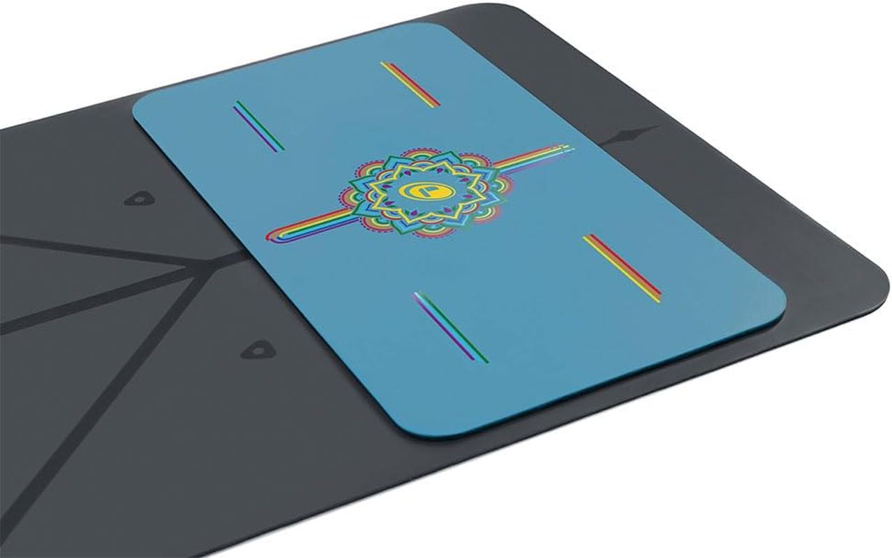 Liforme Yoga Pad - Free Yoga Bag Included - Patented Alignment System, Warrior-Like Grip, Non-Slip, Eco-Friendly and Biodegradable, 4.2Mm Thick Pad for Knee, Elbow and Hand Support during Yoga - Blue image number 2