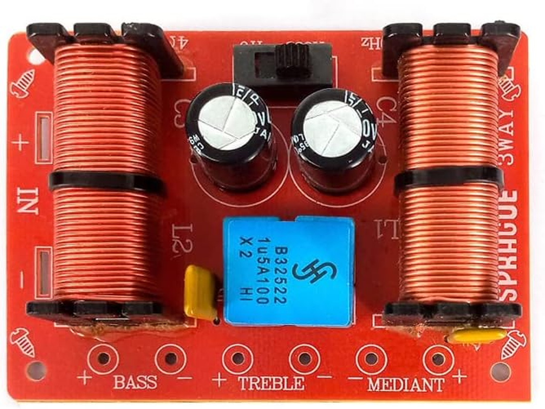 JINGERL 2PCS 150W 3Way Audio DIY Speaker Crossover Filters Hifi Stereo Treble/Alto/Bass 1000Hz/5000Hz Frequency Dividers image number 1