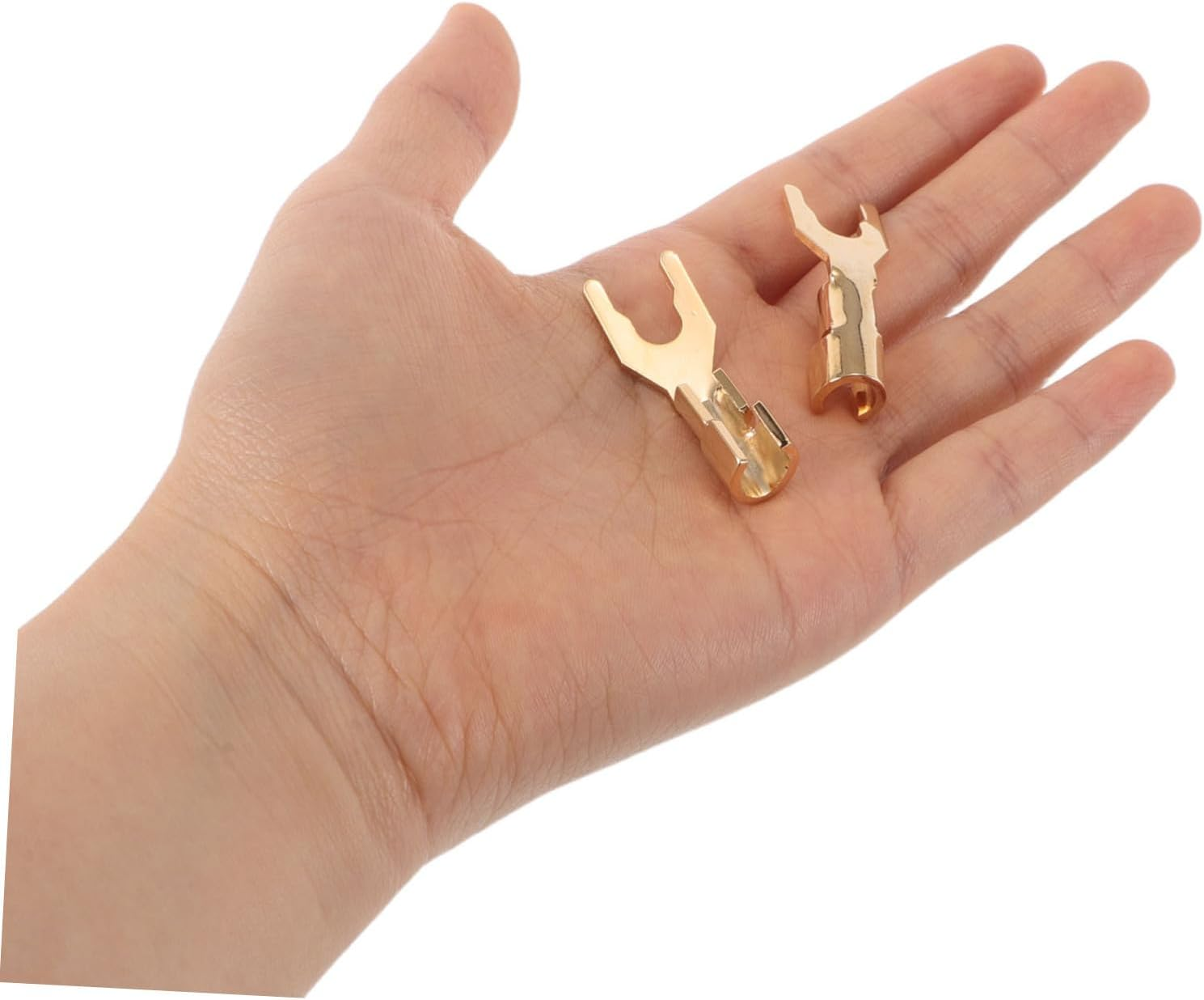 AKOOSY 2Pcs Plated Hifi Speaker Spade Connectors Y Spade Plugs for Banana Speaker Cable Stable Audio Wire Connectors for Home Theater Amplifiers Recording Studios image number 6