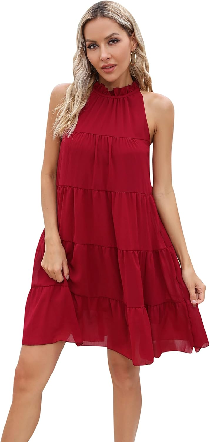 Women'S Summer Casual Sundress - above Knee Maternity Halter Dress