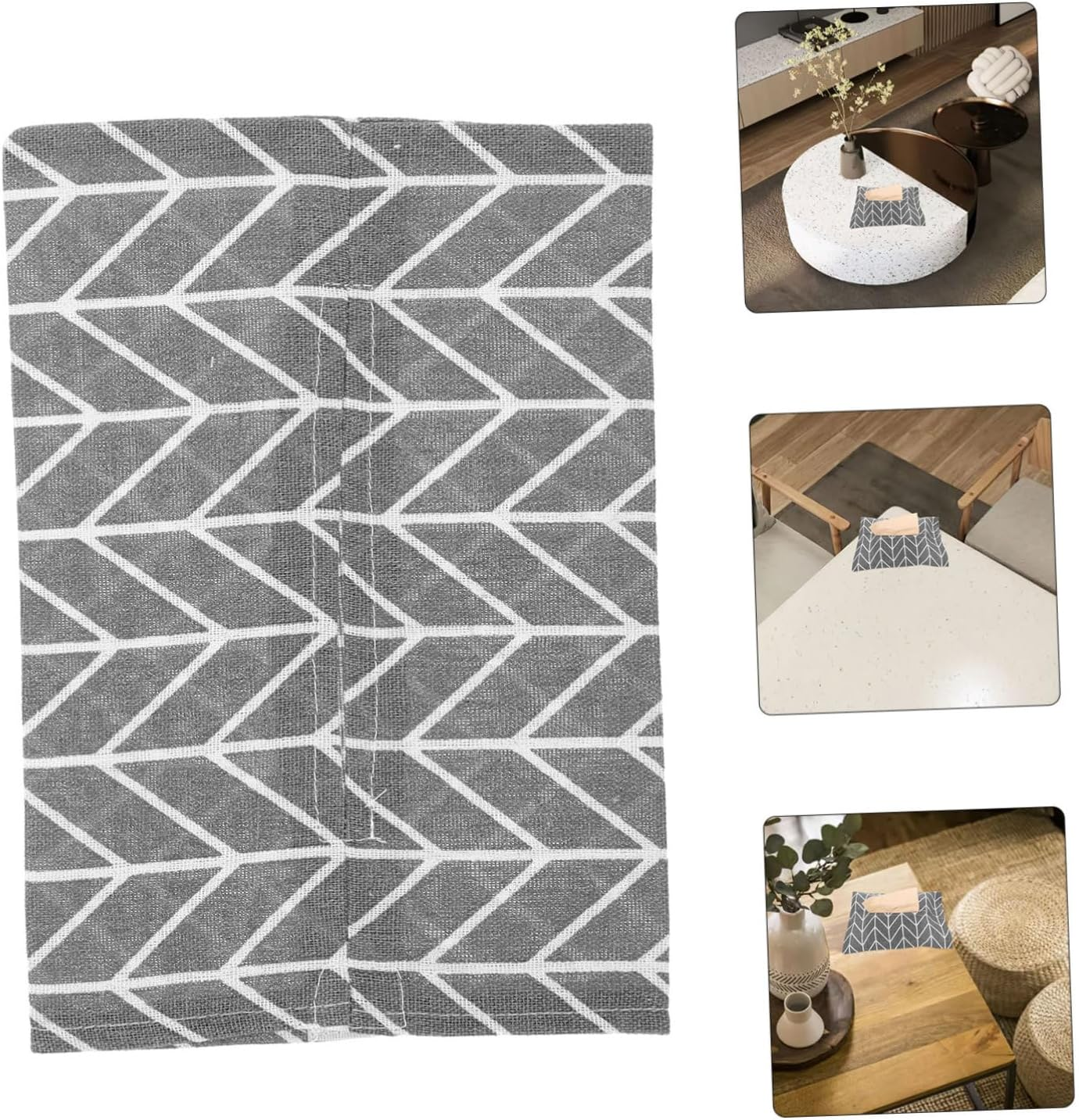 SHOWERORO 4Pcs Cotton Linen Tissue Storage Bag Linen Storage Bag Napkin Container Random Style image number 4