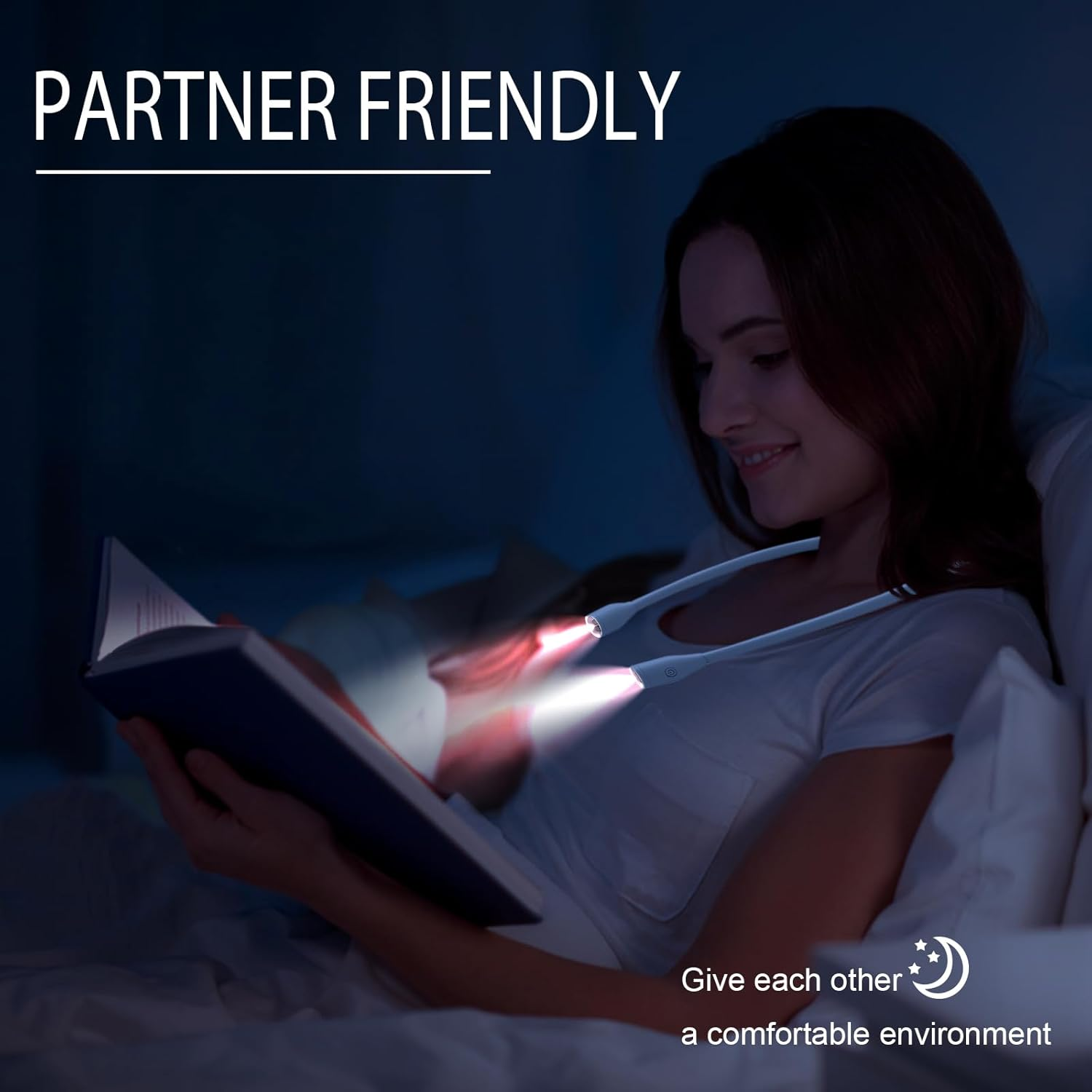 TINYOUTH White Neck Lamp for Reading, 1000Mah USB Rechargeable Book Neck Light Knitting Light with 3 Light Modes Stepless Dimming for Fishing Repairing Sewing Craftwork Crocheting image number 7