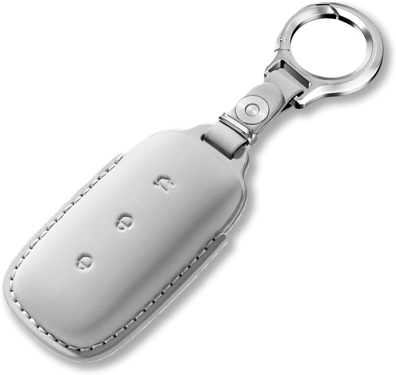 Ontto Leather Car Key Fob Cover Fit for Geely Galaxy EX5 E5 Cityray L6 L7 EMI NO.1 Proton E.Mas 7 5 E8 Starry 8 Key Case Holder Shell Key Chain Keyring Protector Accessories 3 Buttons