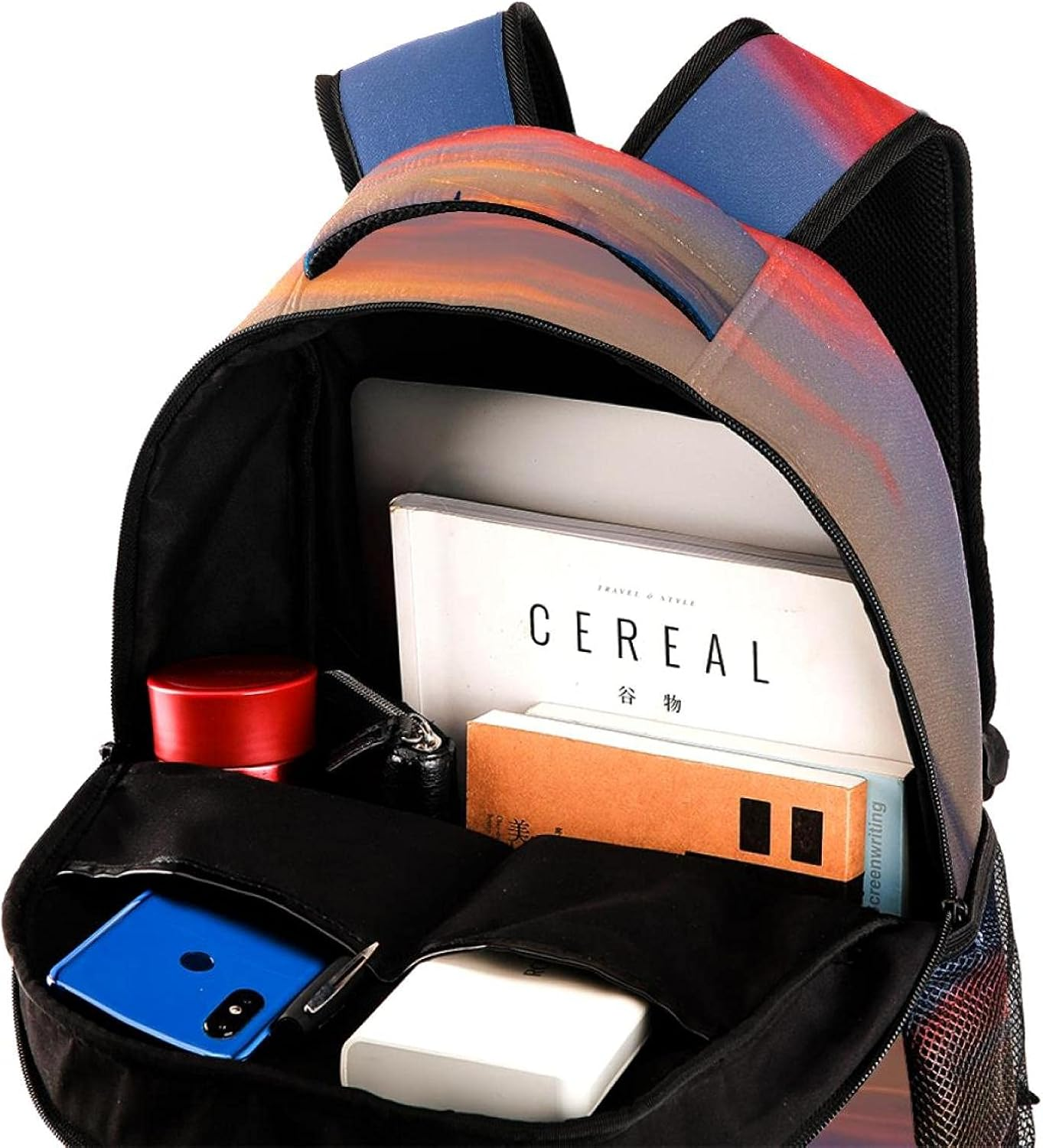 Sunset Lighthouse Backpack Students Shoulder Bags Travel Bag College School Tote Backpacks image number 5