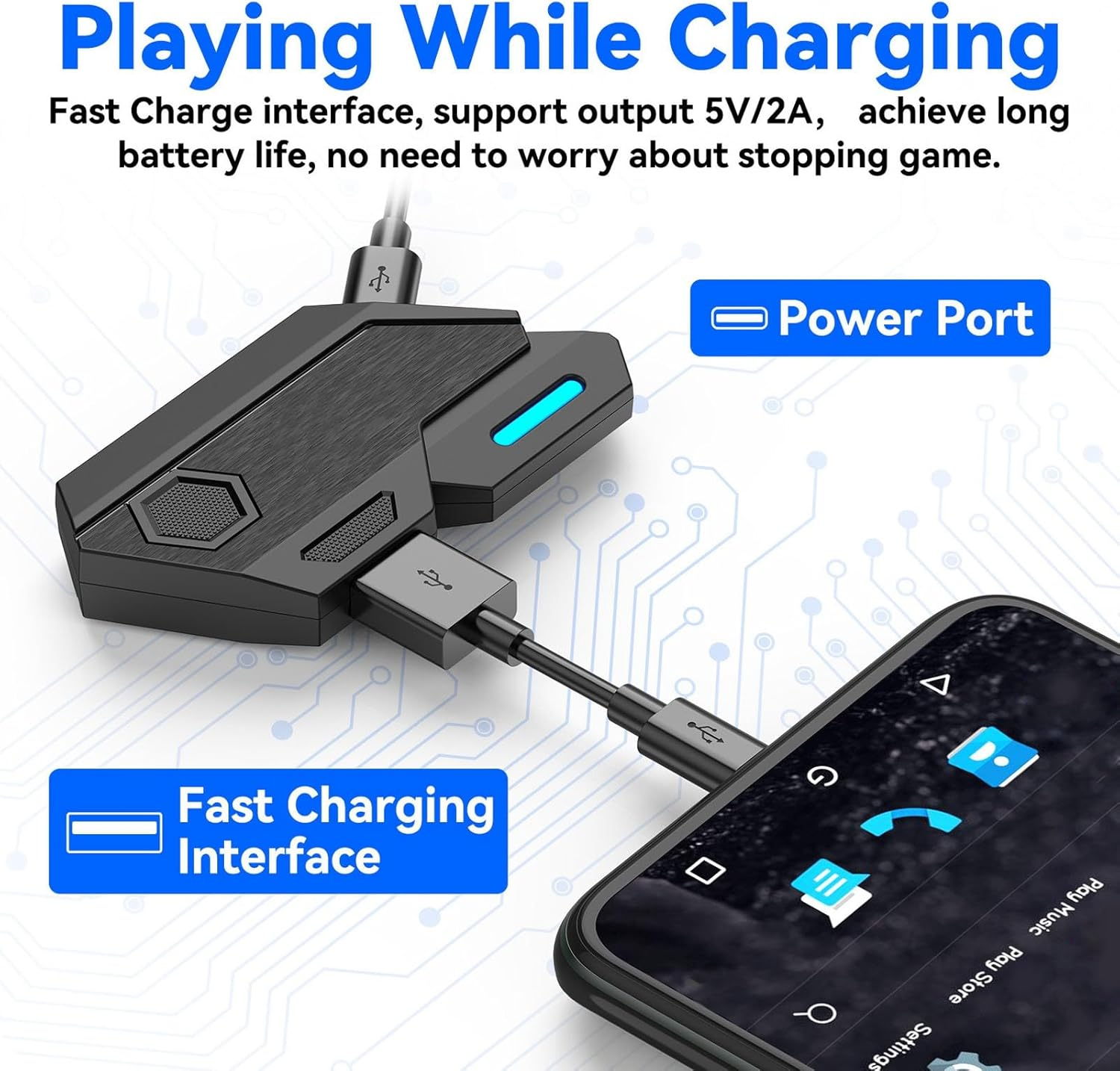 POENVFPO 5.2 Keyboard Mouse Converter Adapter for Improved Gaming Experience - PUBG Mobile, Fire - ABS Material image number 4