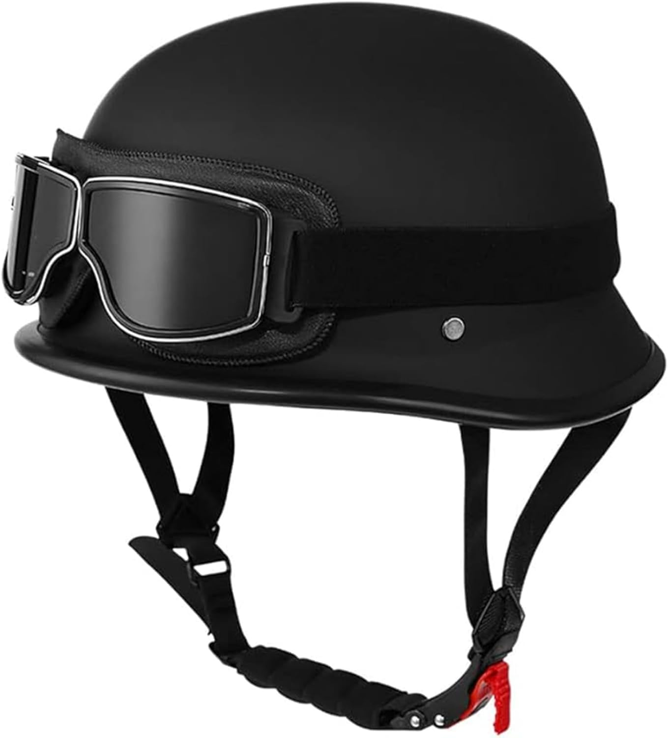 Half-Hel-Met Hel-Mets, Semi-Covered Motorcycle Hel-Met, Open Face Hel-Met, Retro Style Motorcycle Approved ECE 22.06 High-Strength ABS + Anti-Shock EPS