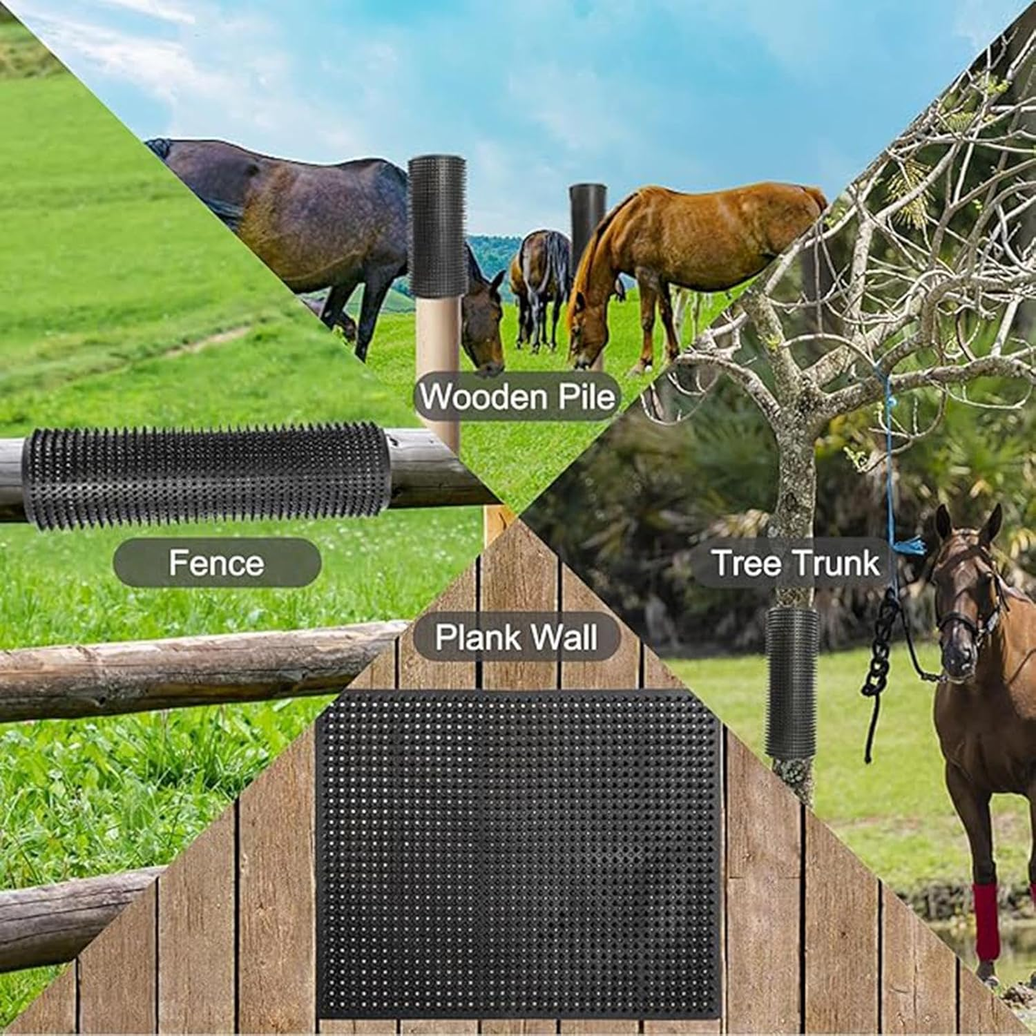 Livestock Brushes for Scratching Post | Goat Brushes for Grooming,Reusable Safe Itch Relief Horse Cow Grooming Board image number 4