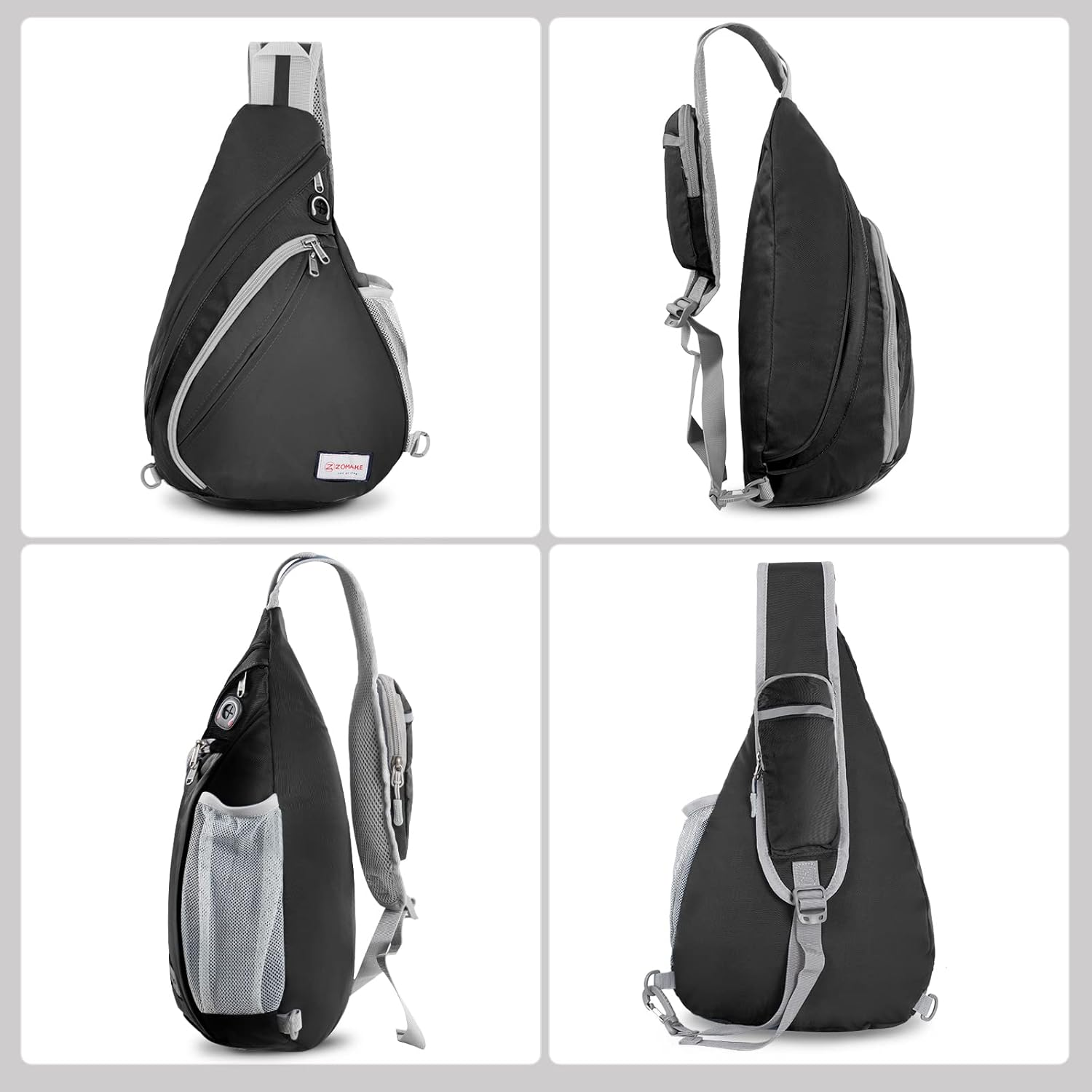 ZOMAKE Sling Bag,Crossbody Backpack - Lightweight Chest Shoulder Bag for Travel Hiking Sport,Waterproof Sling Daypack for Men & Women image number 2