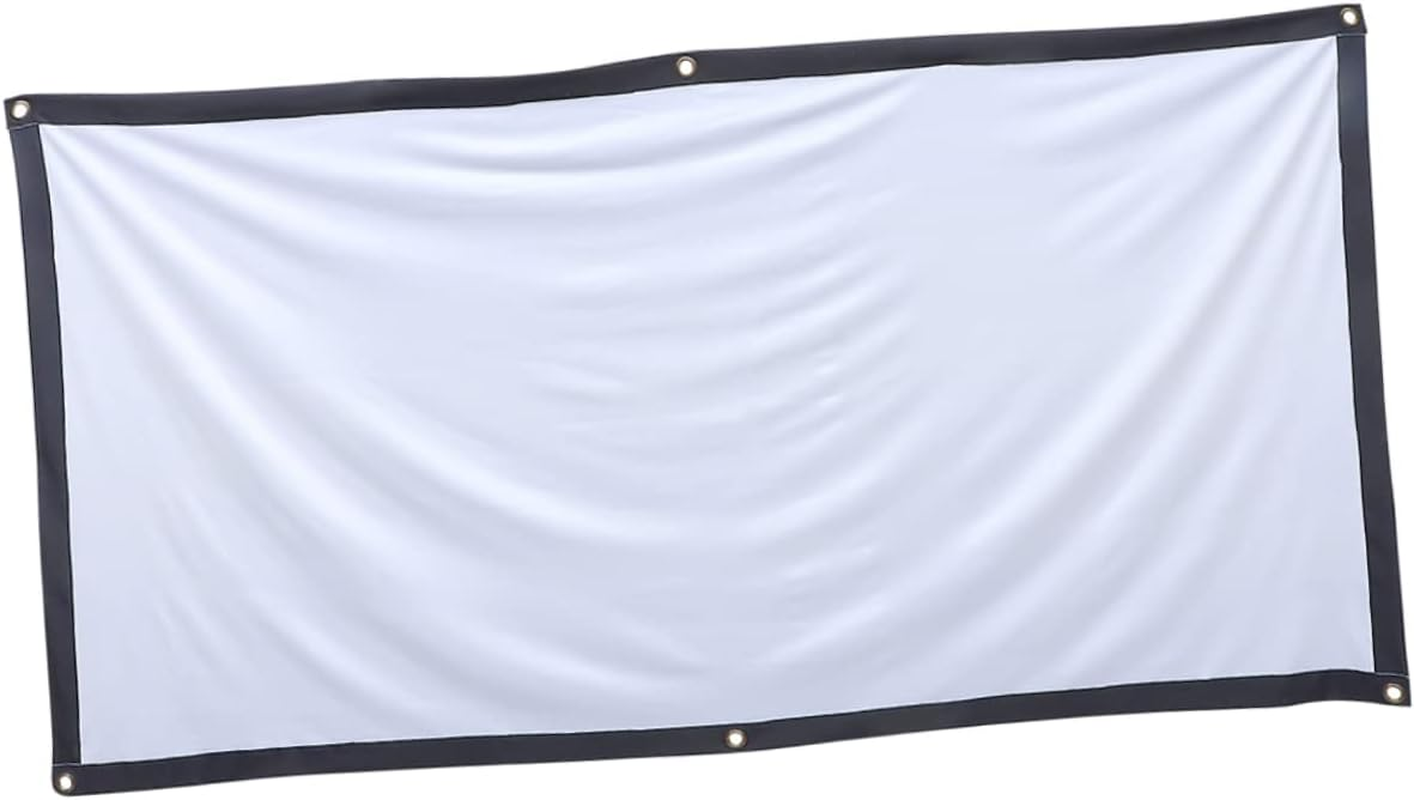 OSALADI Foldable 100-Inch Projector Screen 16:9 Polyester Anti-Light Indoor Outdoor Projection Kit Hooks and Rope for Home Theater image number 4