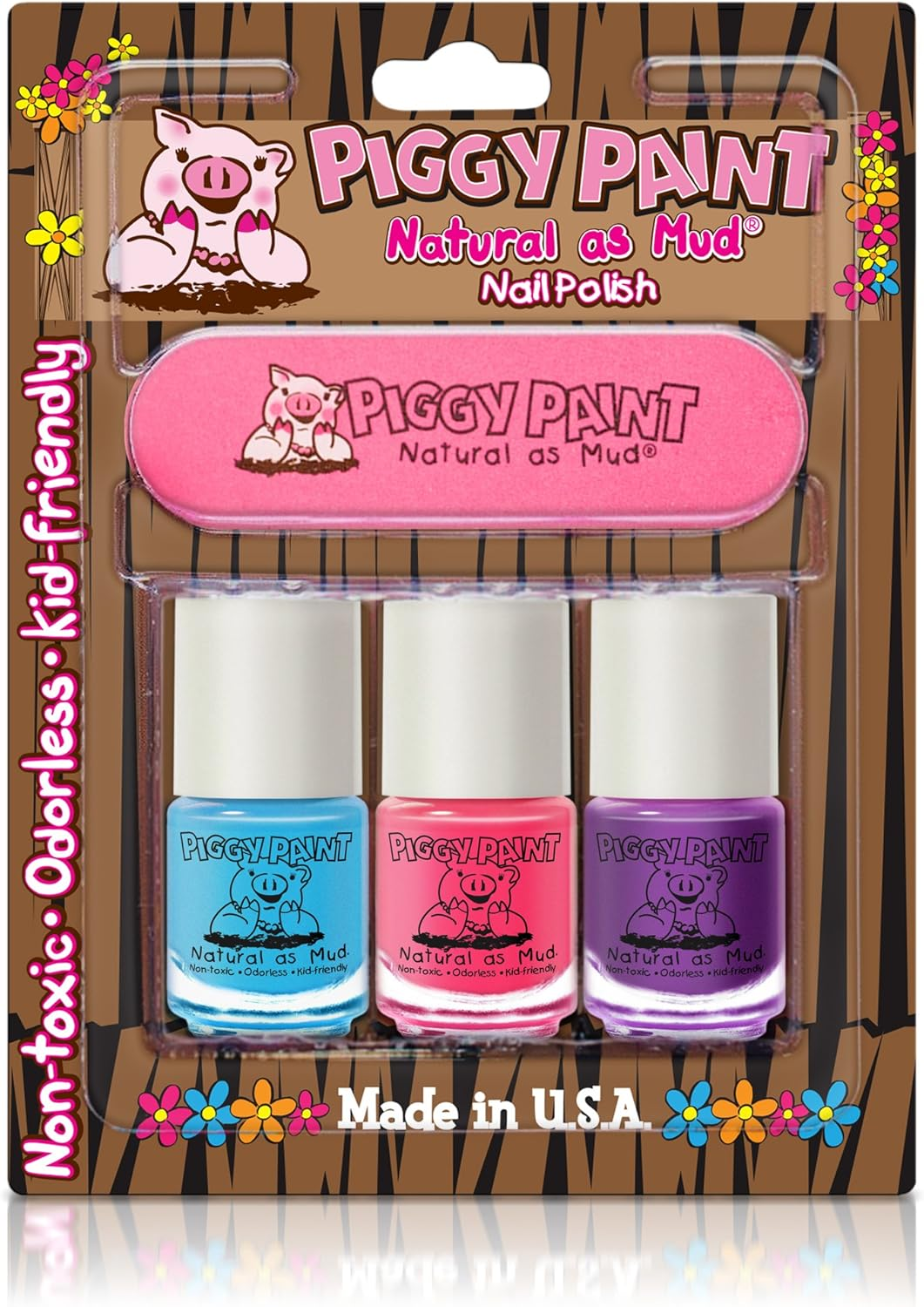 Piggy Paint Nail Polish and File Kit (Sea-Quin, Forever Fancy, Girls Rule)