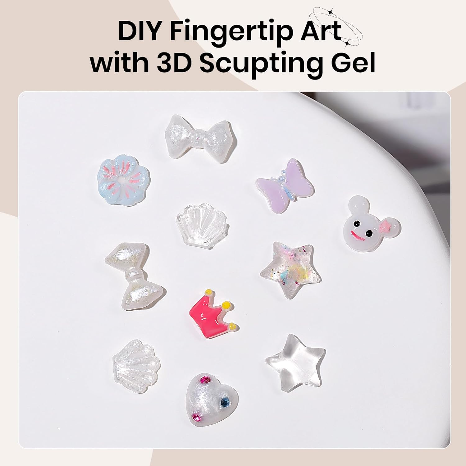 3D Nail Gel Clear Nail Sculpting Gel Non-Sticky Hand 3D Gels for Nail Art with Silicone Pen Sculpting 3D Modeling Manicures Salon Home DIY 15G image number 4