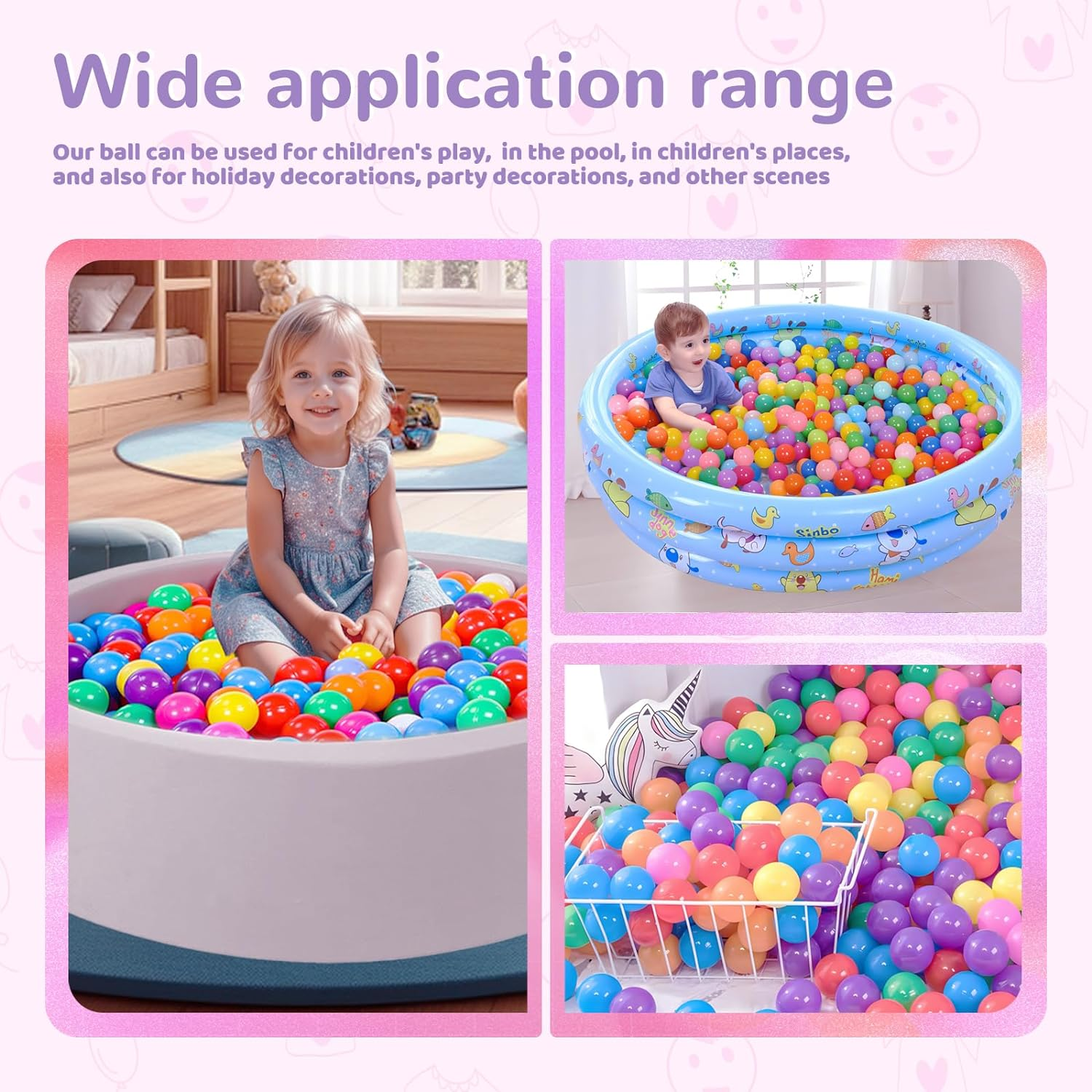 140 Pcs Colorful Soft Plastic Ball Pit Balls,Plastic Balls for Ball Pit,Play Balls Pool Tent Balls for Babies,Reusable and Durable Balls.(140 Pack)