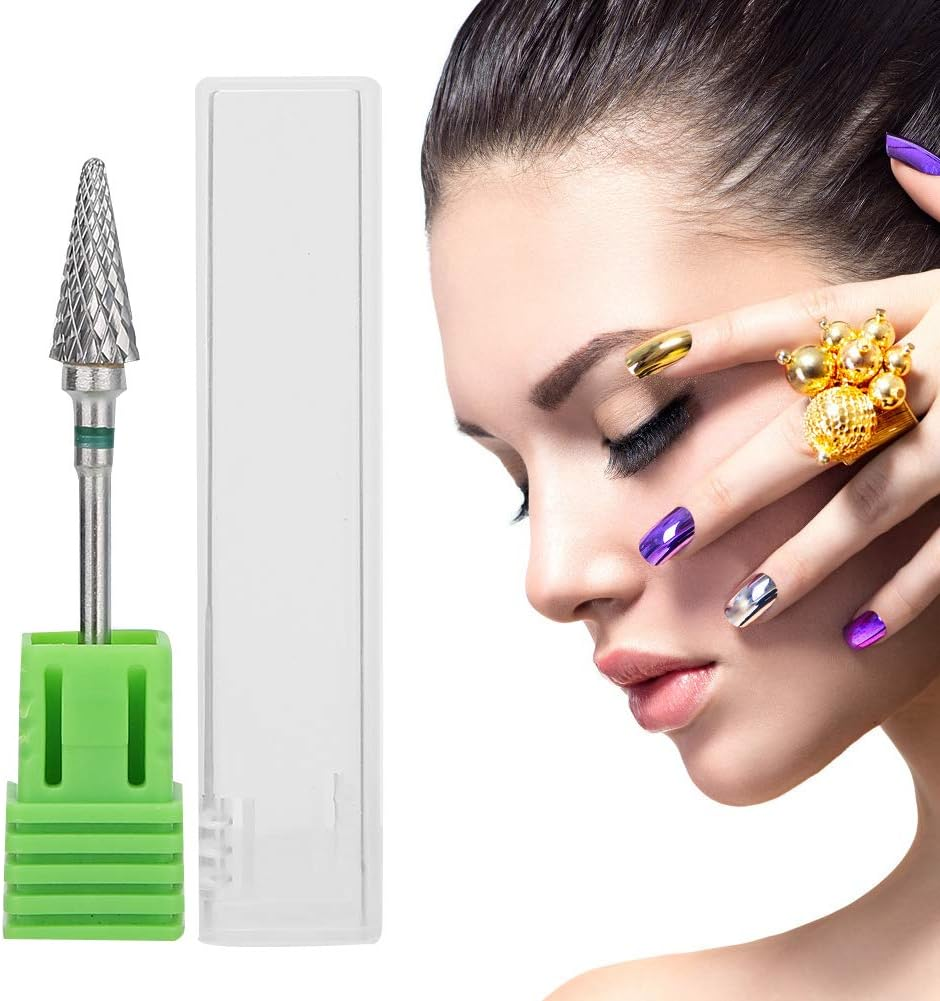 Nail Drill Bit Carbide Nail Drill Bits Efile File Tungsten Steel Nail Art Manicure Drill Bits Nail Drill Bits Electric Pedicure Manicure Grinding Headblue (Green Label) image number 1