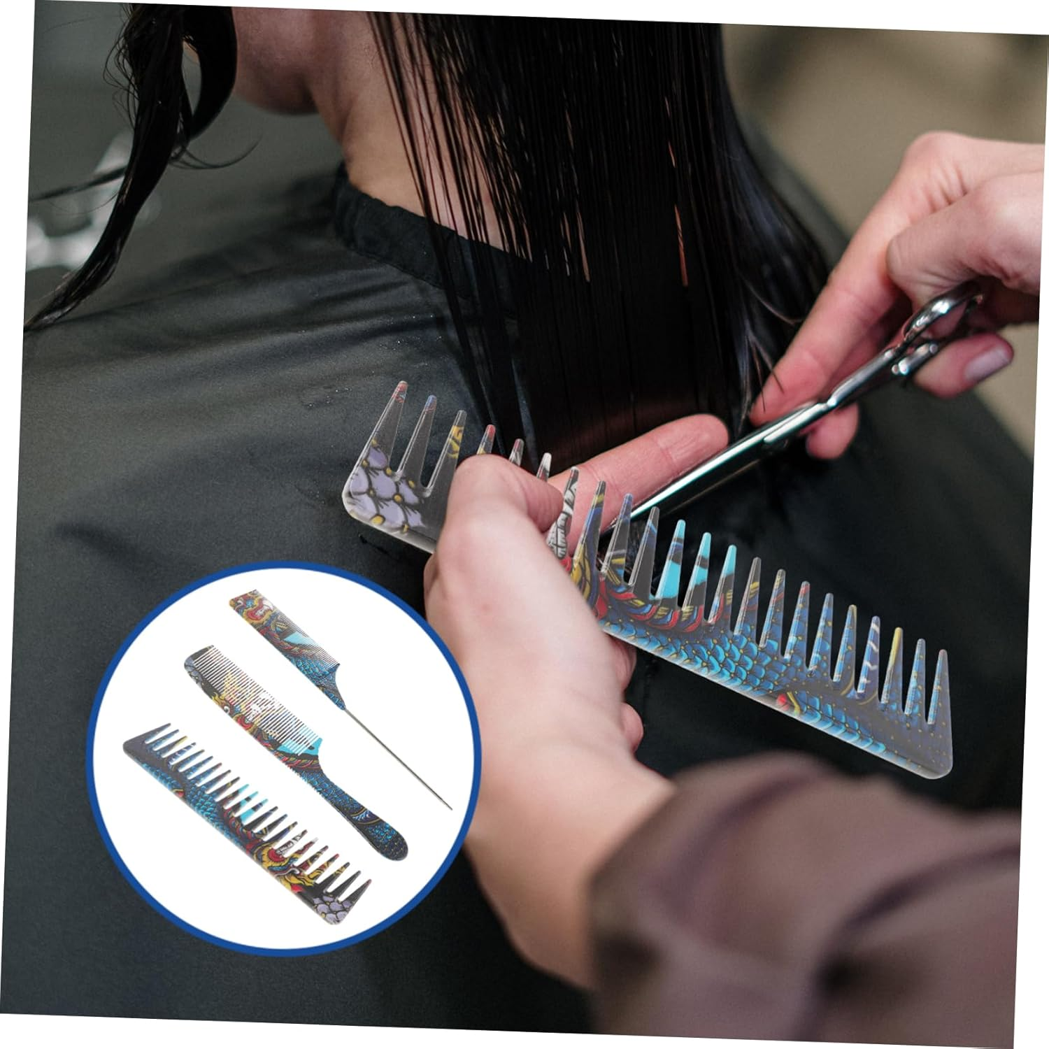 FOYTOKI Men'S Hair Tools Styling Comb Handles Multipurpose Wide Comb for Barbershop image number 3